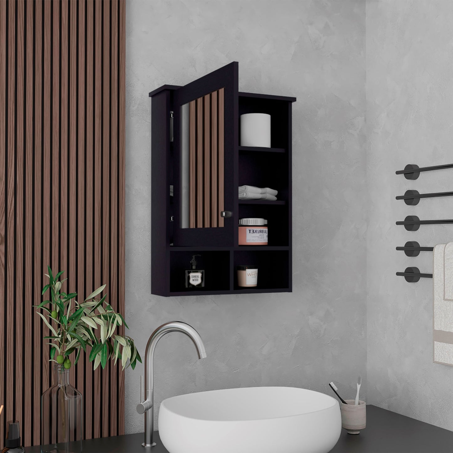 Gabinete Baño Viña 73X53X16 Rta Wengue Zf