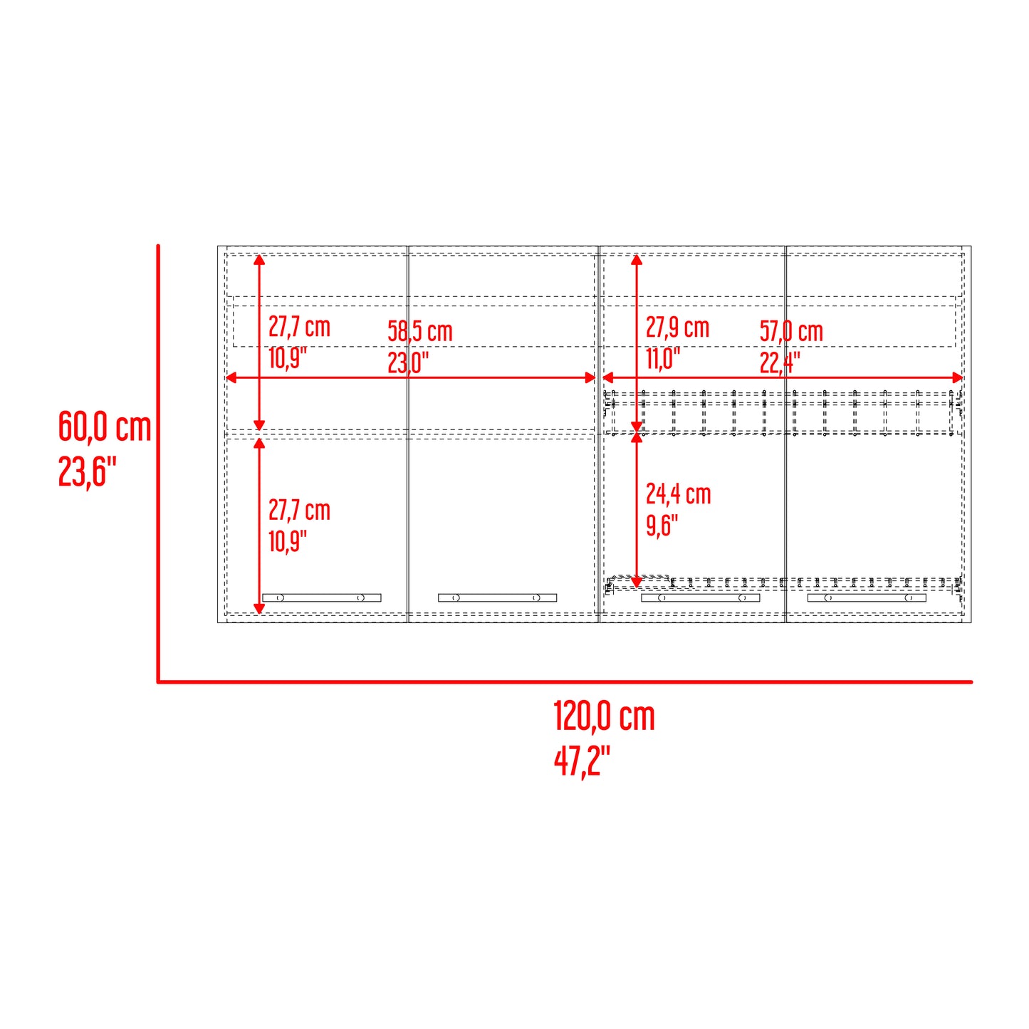 Gabinete Superior 120 Bazagli 60X120X33 Rta Wengue