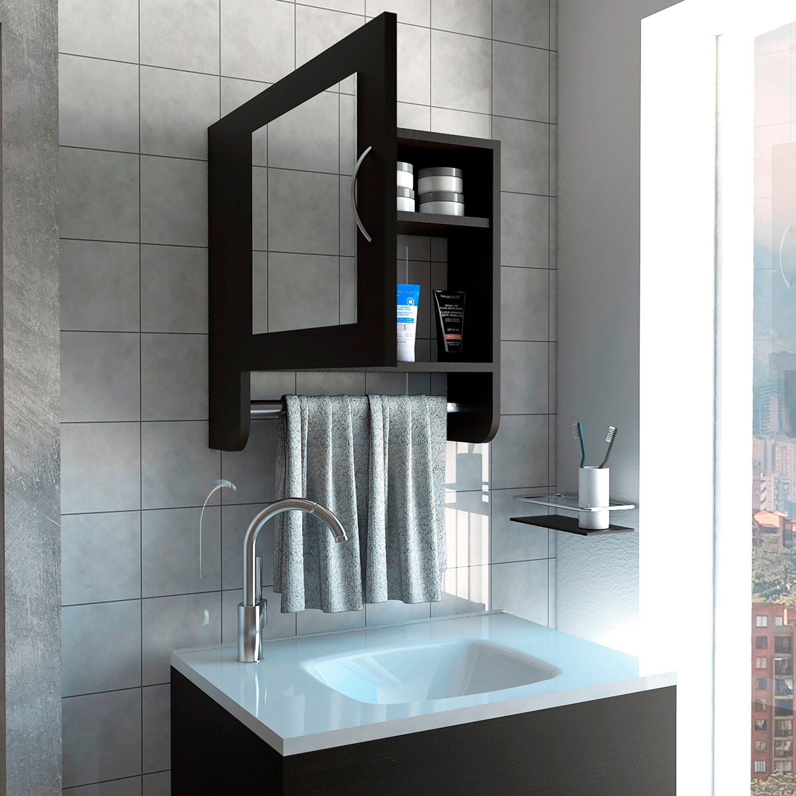 Gabinete De Baño Umbra Rta Wengue N/A
