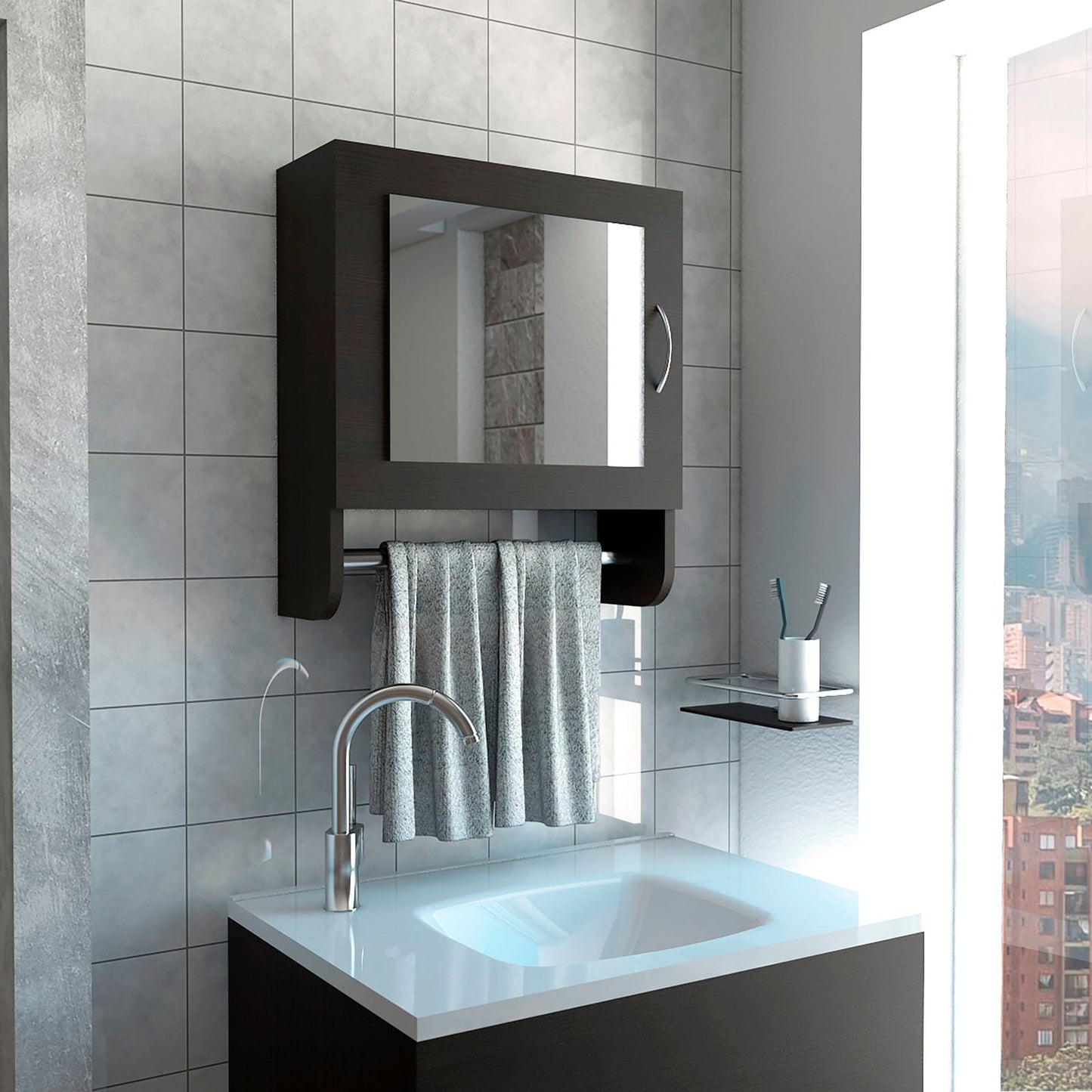 Gabinete De Baño Umbra Rta Wengue N/A