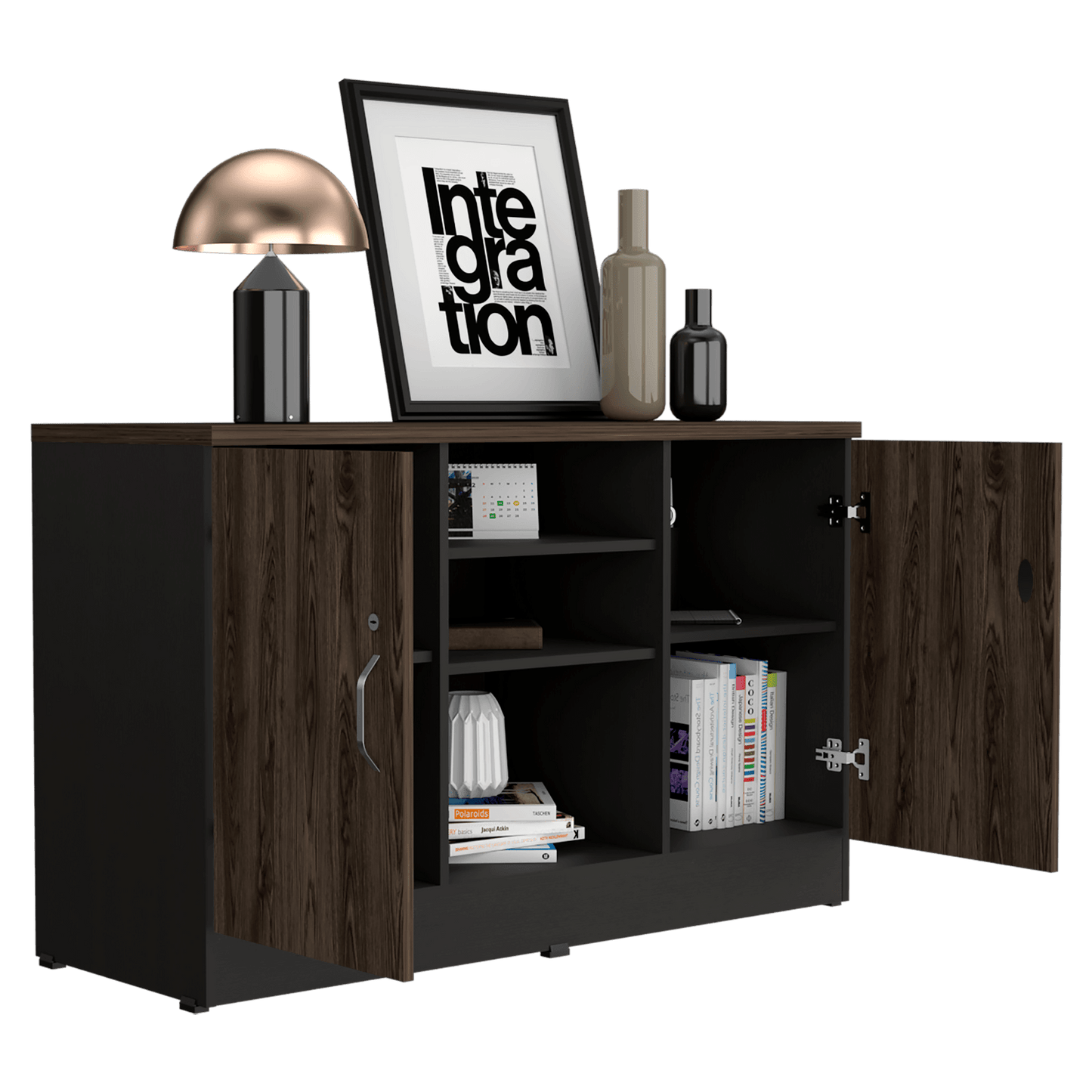 Gabinete Home Office 2 Puertas Rta Milan Wengue