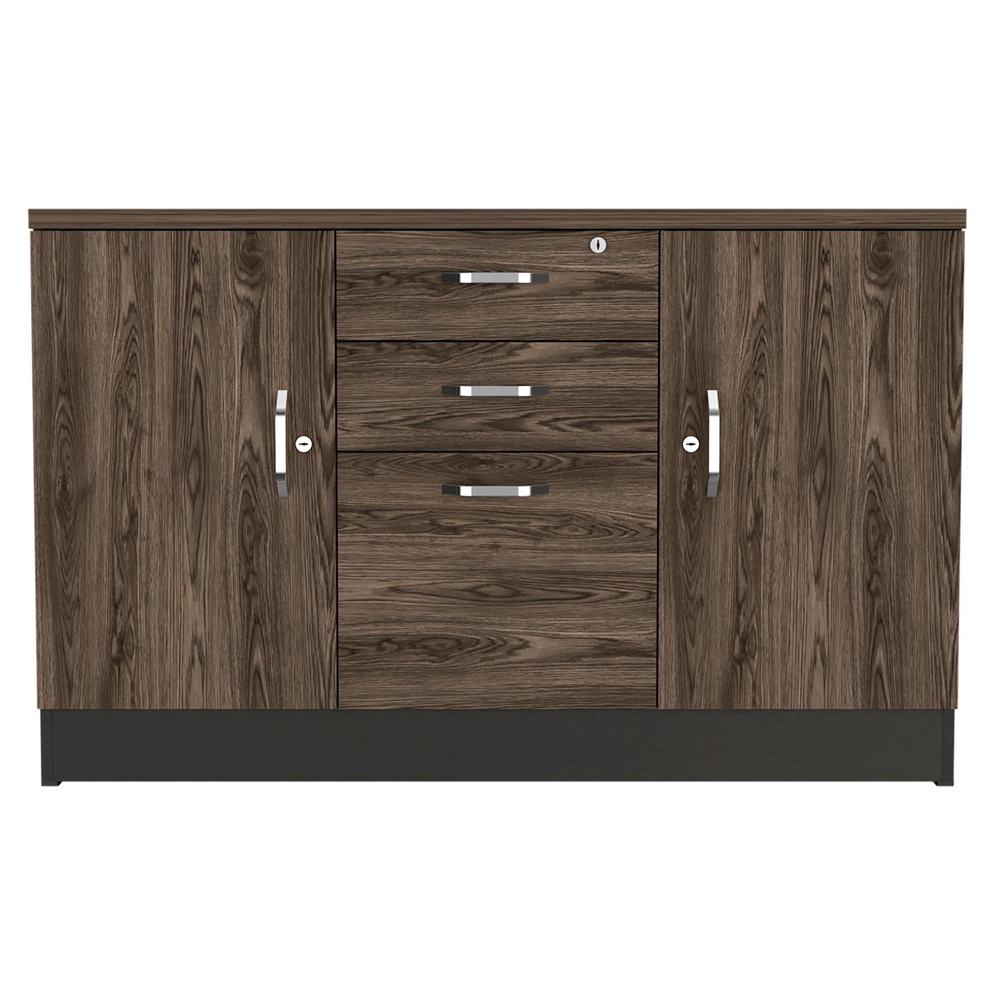 Gabinete Home Office 2 Cajones 3 Puerta Rta Wengue Milan