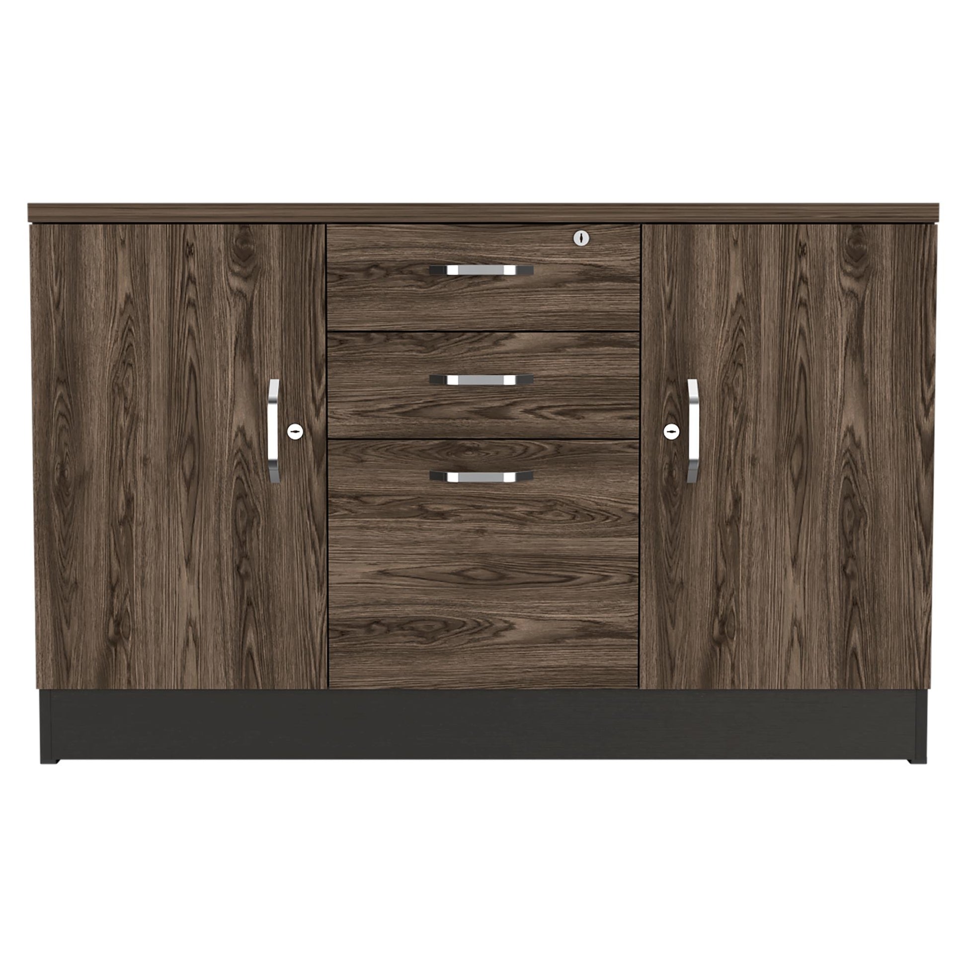 Gabinete Home Office 2 Cajones 3 Puerta Rta Wengue Milan