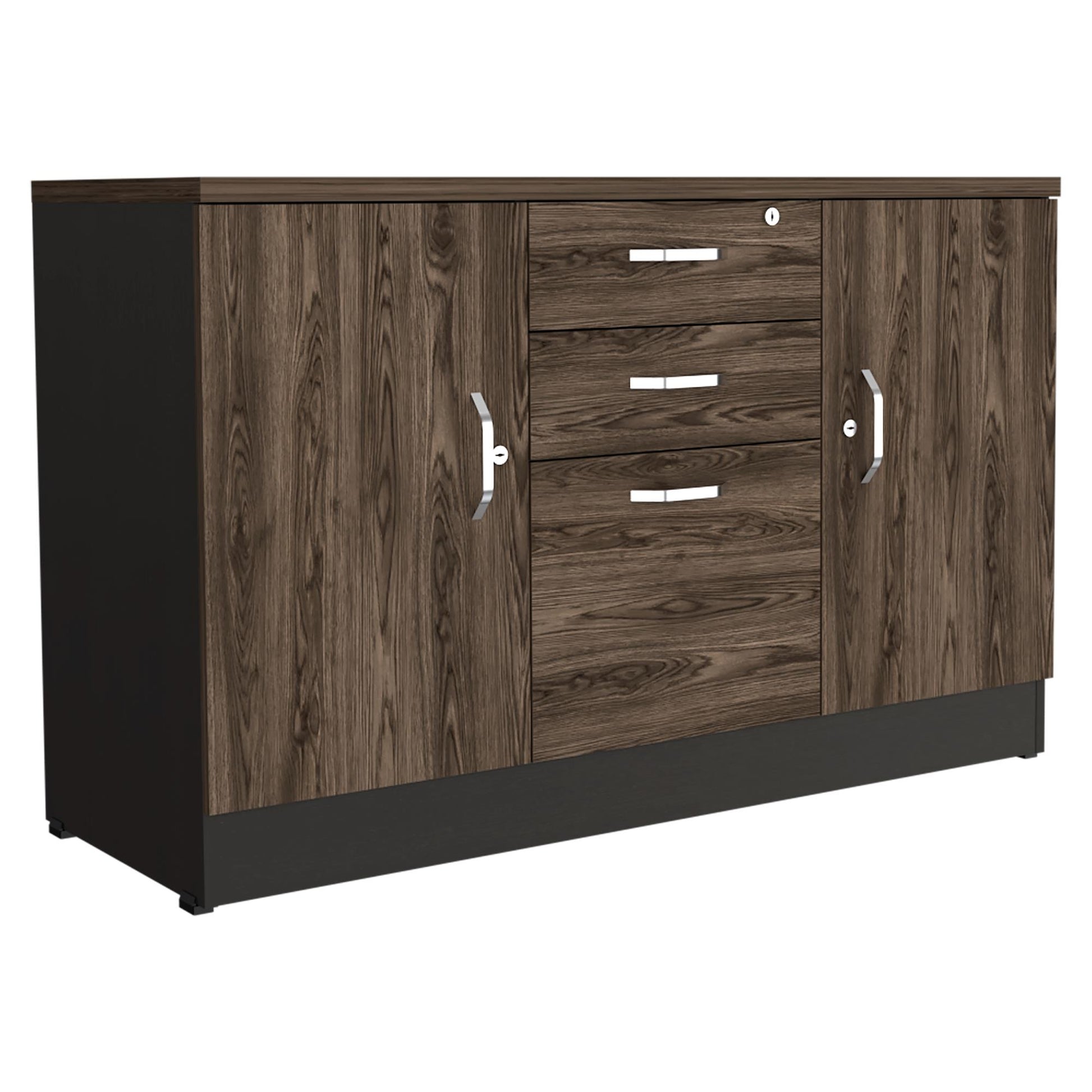 Gabinete Home Office 2 Cajones 3 Puerta Rta Wengue Milan