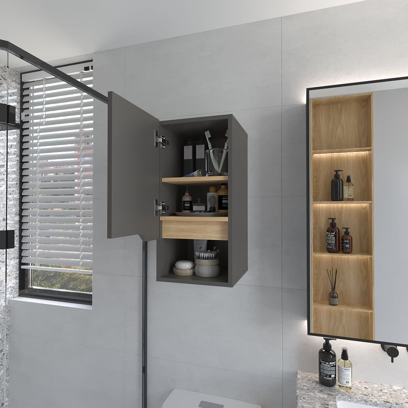 Armario Colgante De Baño Laurent 62X30 Rta Plomo Fresno