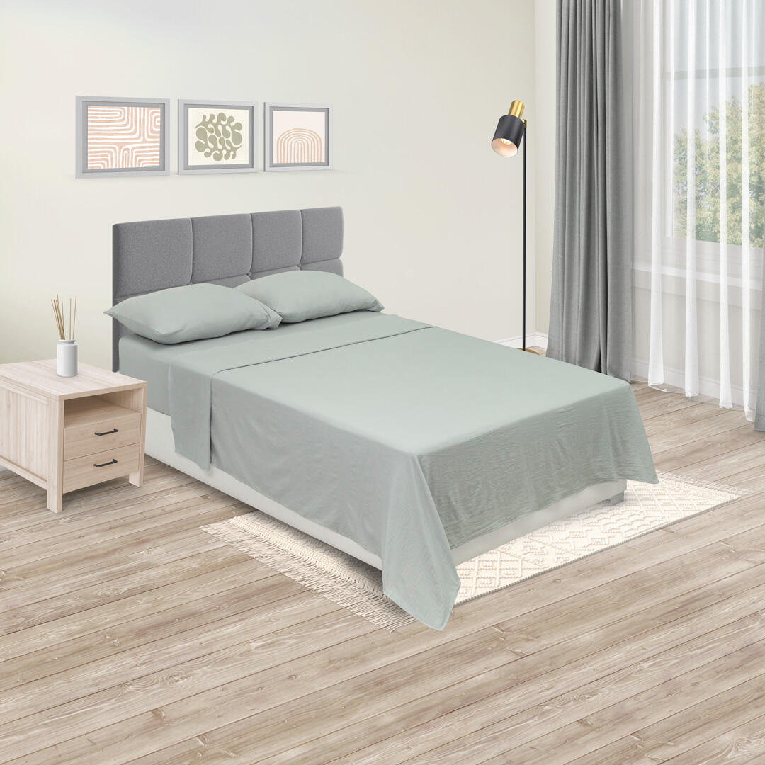 Juego De Sabanas Cotton Sense Gris Confortable