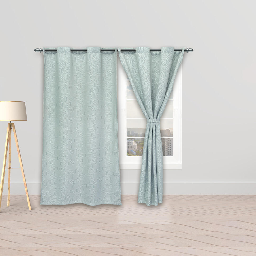 Cortina Cubista Argolla Verde Oliva Sutil