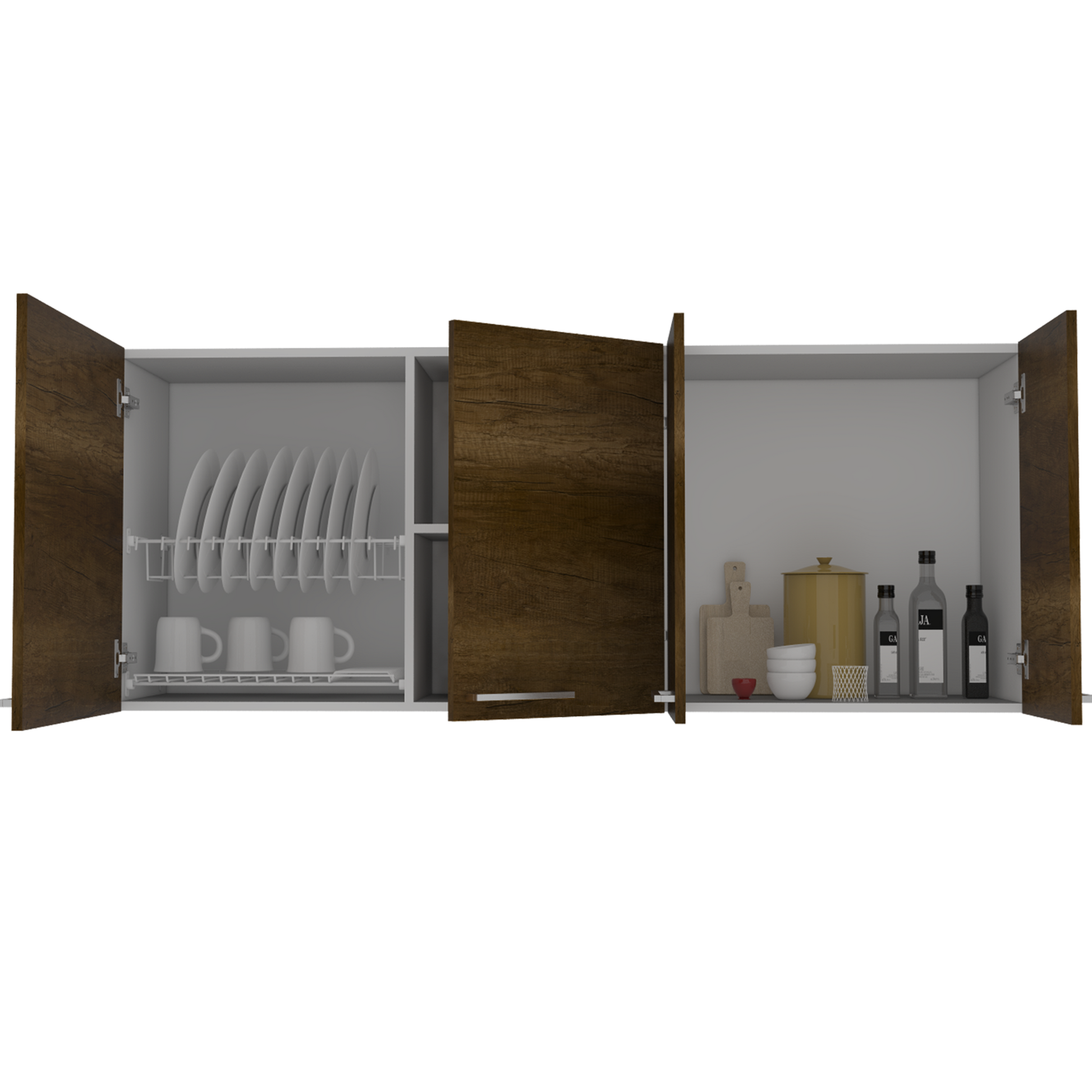 Gabinete Cocina 1,50 Avon Rta Blanco-Caramelo