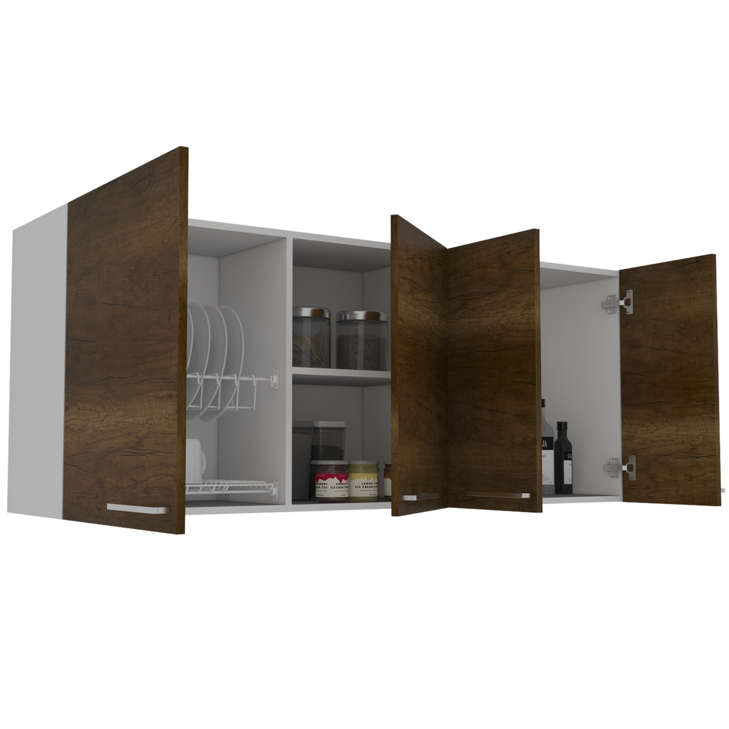Gabinete Cocina 1,50 Avon Rta Blanco-Caramelo