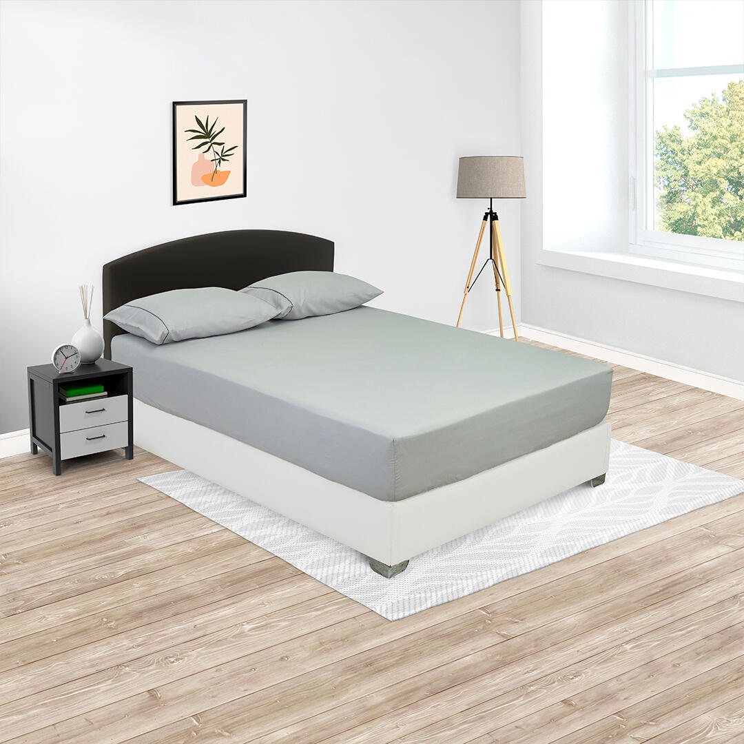Sábana Ajustable Línea Basicos Gris Claro Práctica