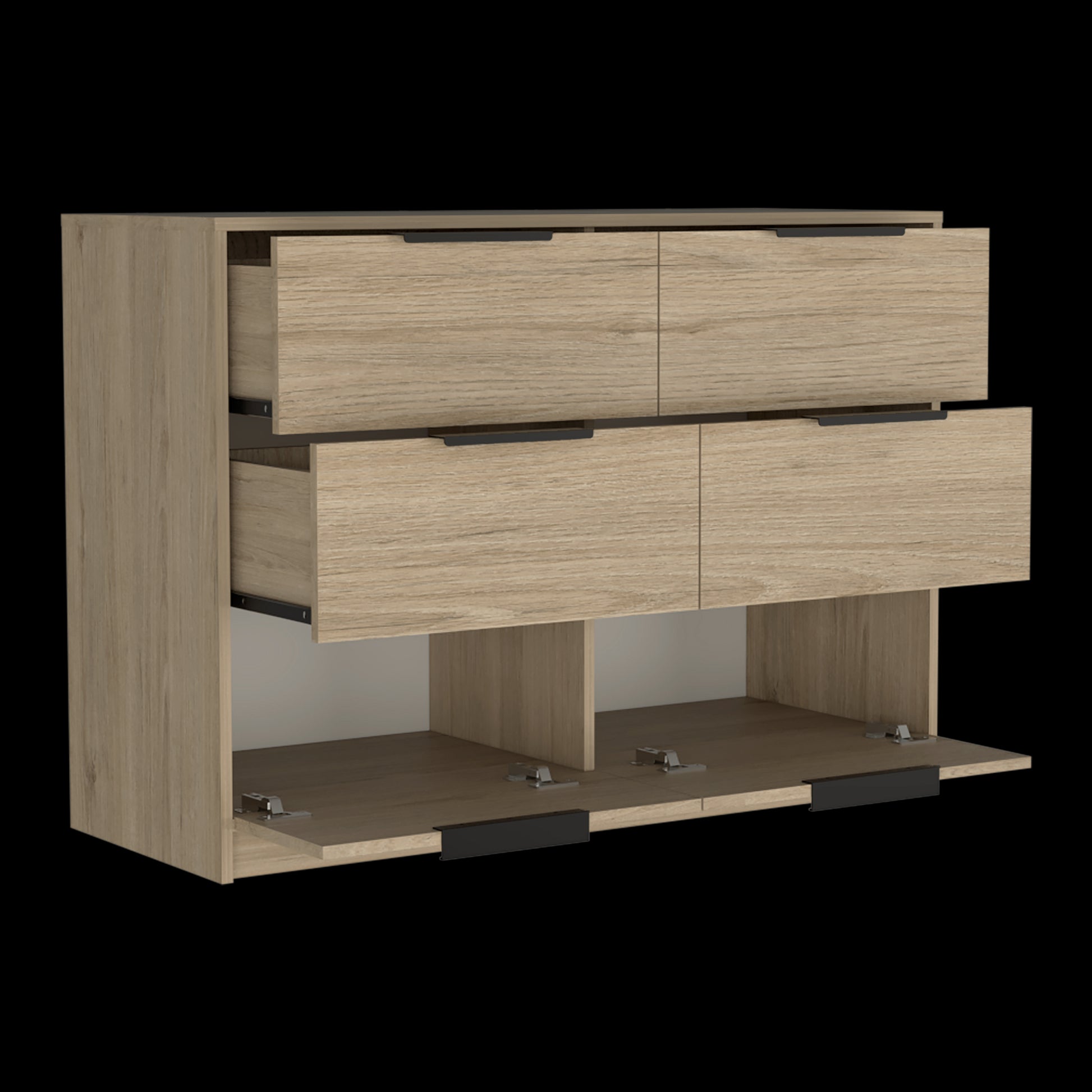 Comoda 4 Cajones Kaia Rta Rovere + Blanco
