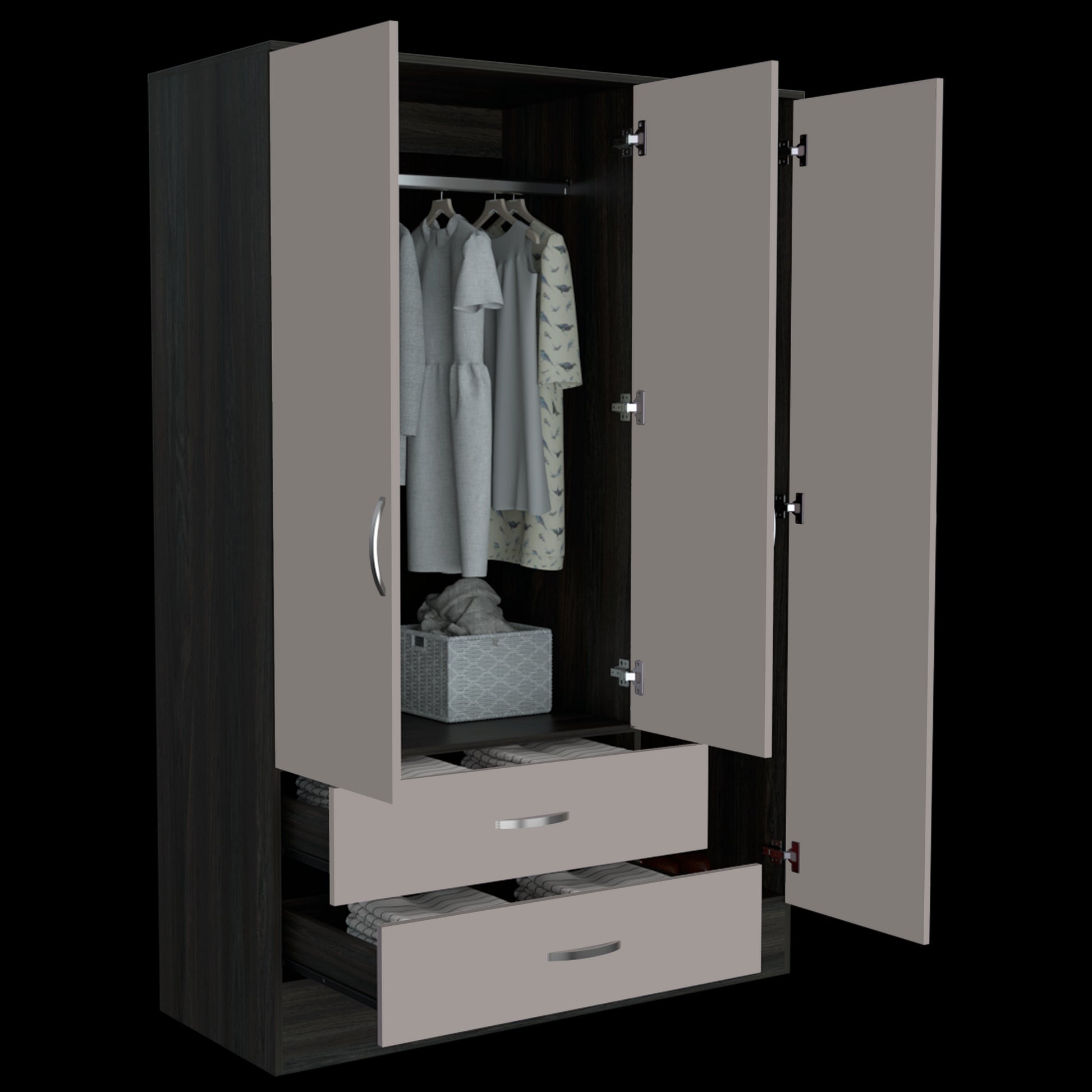 Closet Balton 180 X 120 X 50 Rta Carbon + Taupe