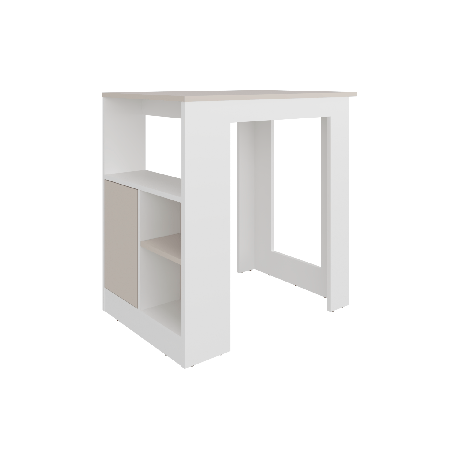 Isla De Cocina Attica 91X92X59 Rta Blanco Mqz + Capri