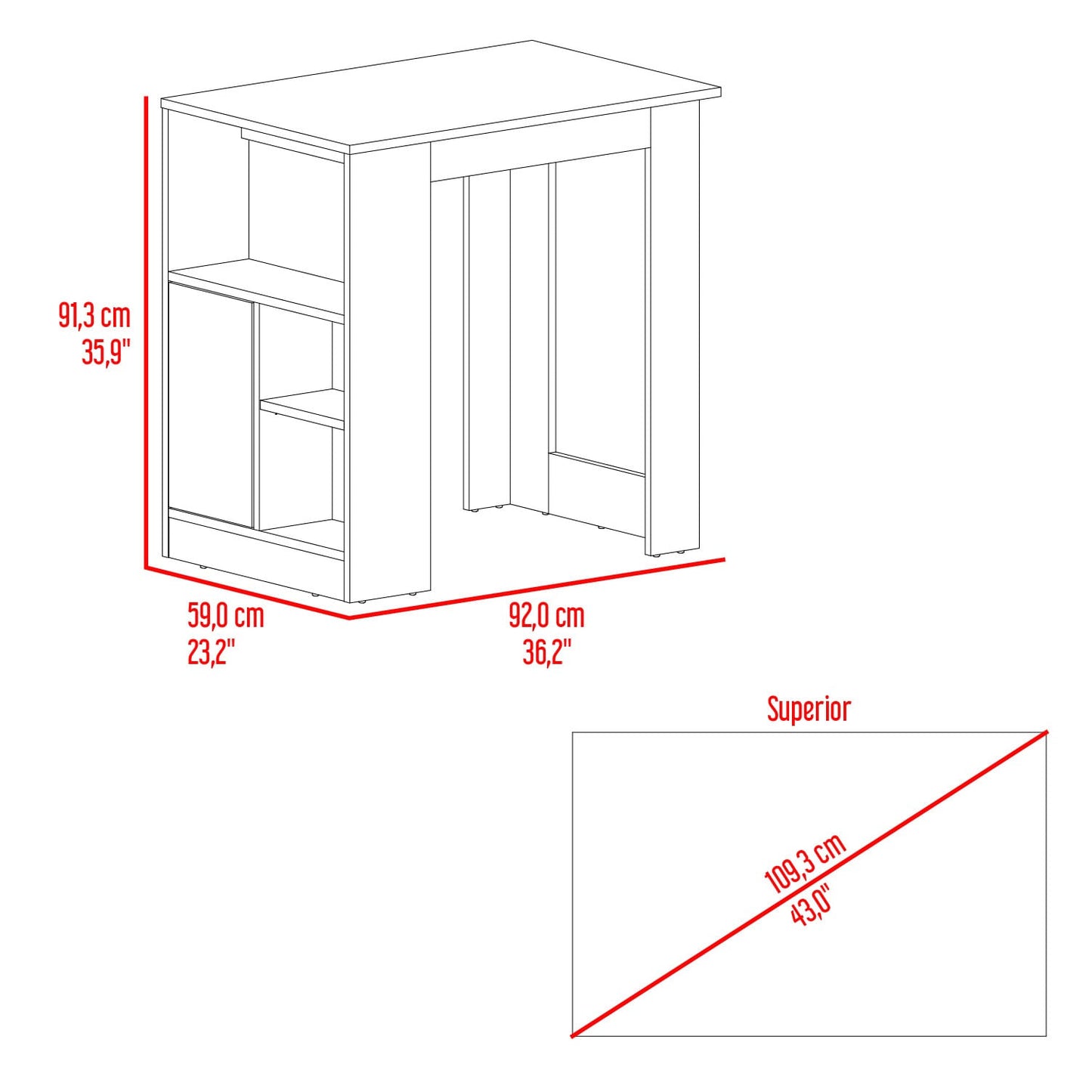 Isla De Cocina Attica 91X92X59 Rta Blanco Mqz + Capri