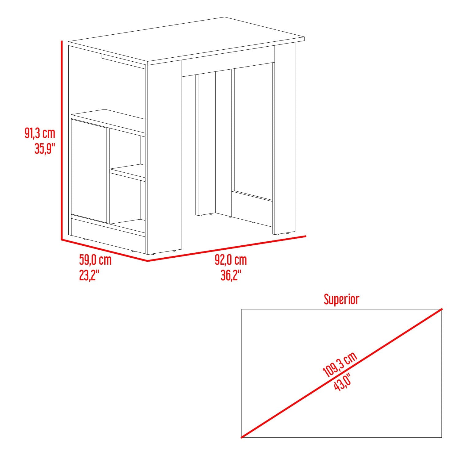 Isla De Cocina Attica 91X92X59 Rta Blanco Mqz + Capri