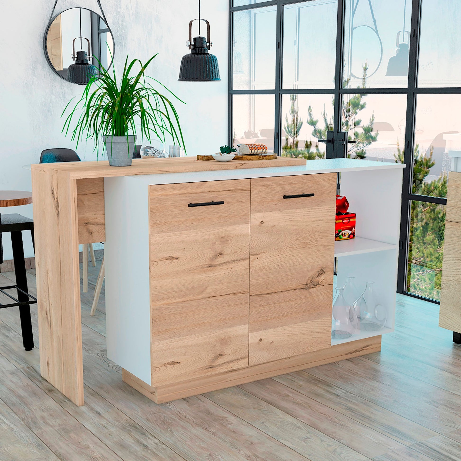 Isla De Cocina Sicilia 90X150 Rta Duna Blanco