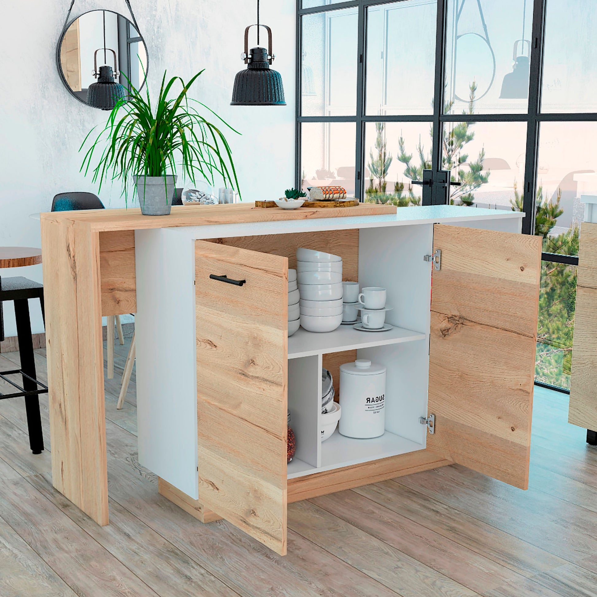 Isla De Cocina Sicilia 90X150 Rta Duna Blanco