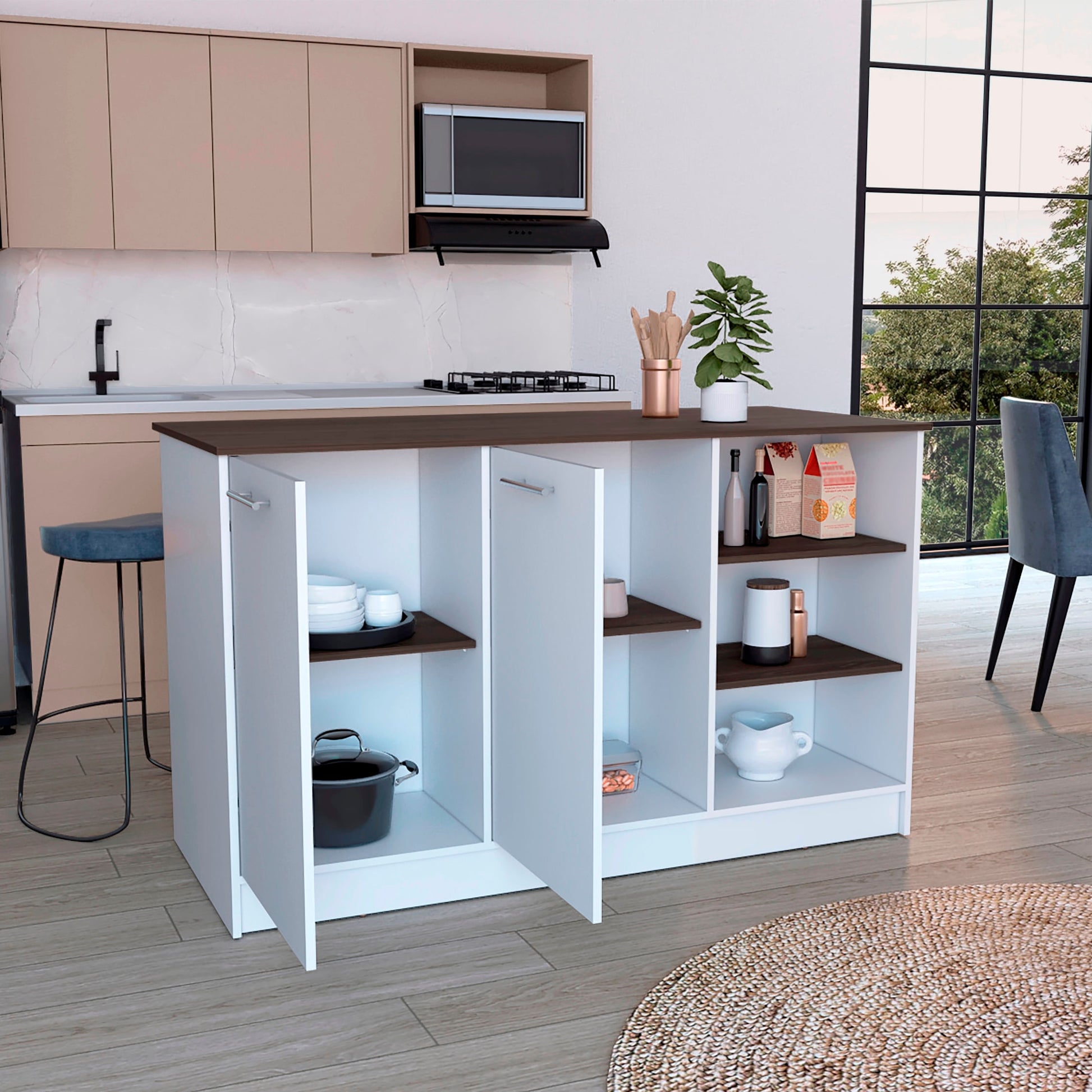 Isla De Cocina 150 Rta Ginger Milan Blanco