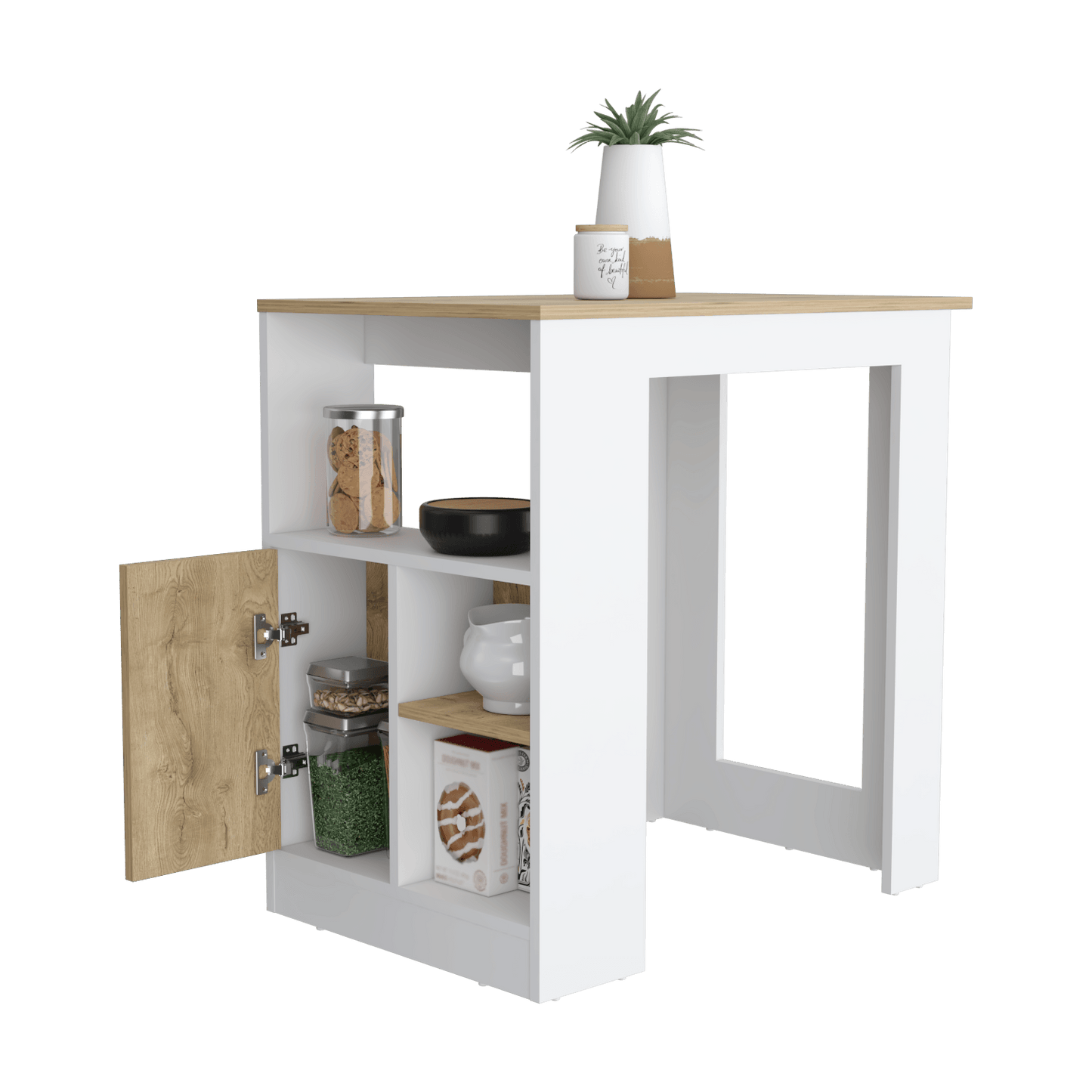 Isla De Cocina Stirling Rta Blanco Macadamia