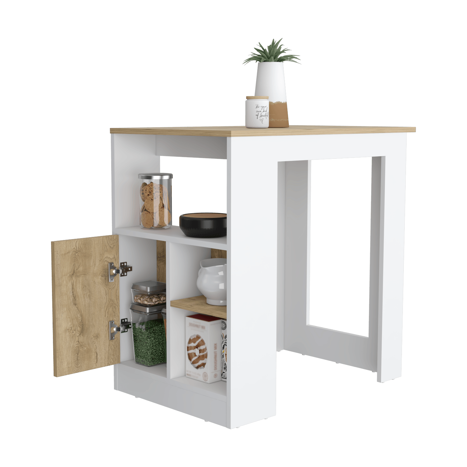 Isla De Cocina Stirling Rta Blanco Macadamia