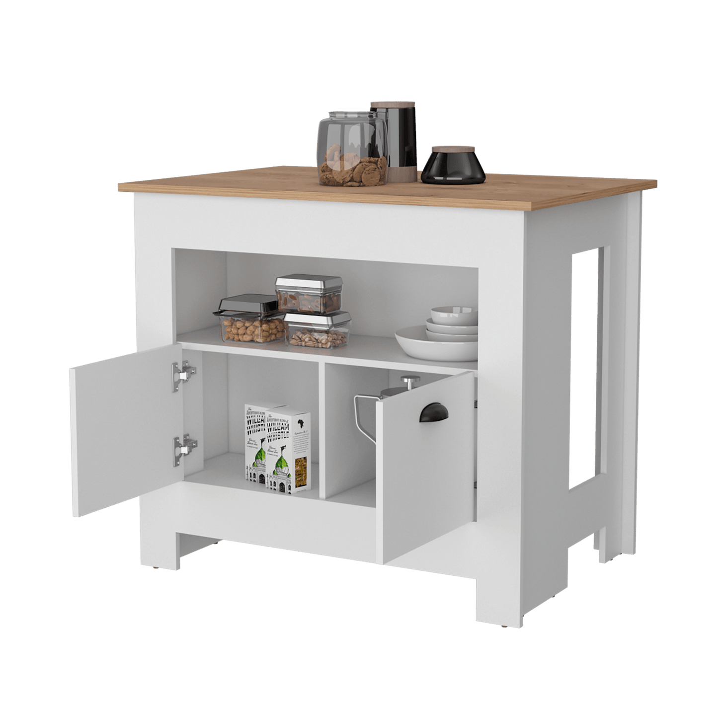 Isla De Cocina Arlet 89X103 Rta Blanco Macamia
