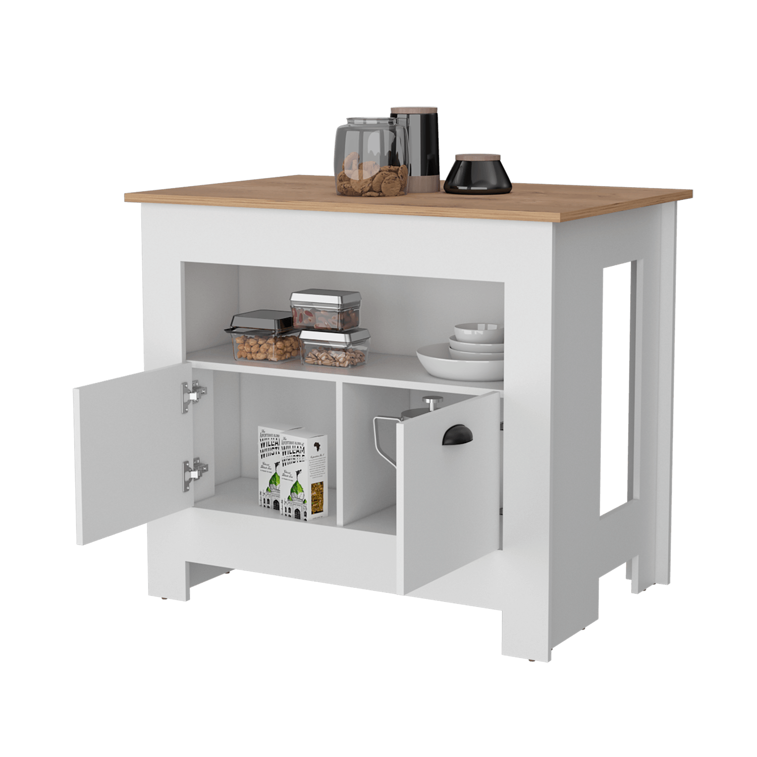 Isla De Cocina Arlet 89X103 Rta Blanco Macamia