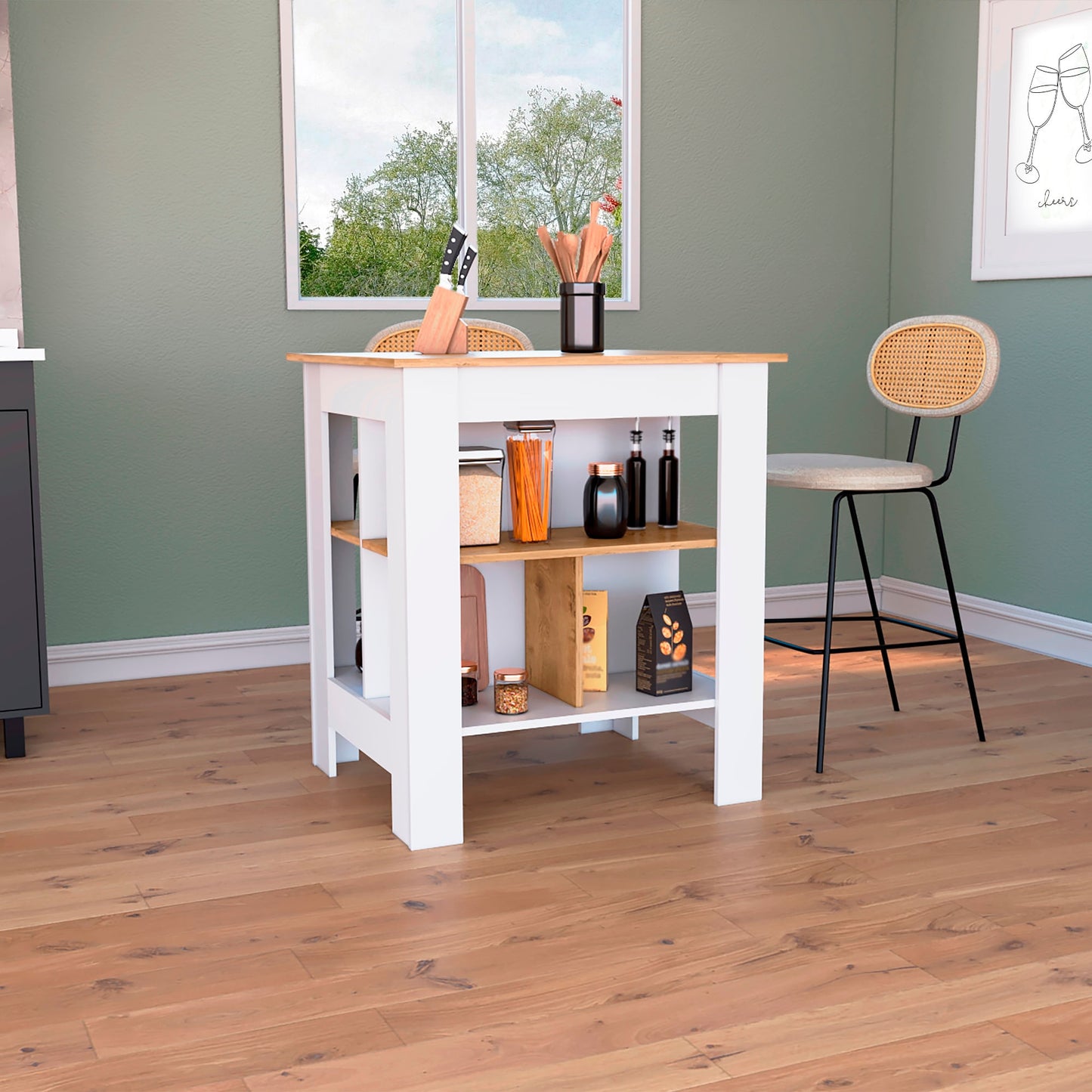 Isla De Cocina Soler Light Rta Macadamia Blanco