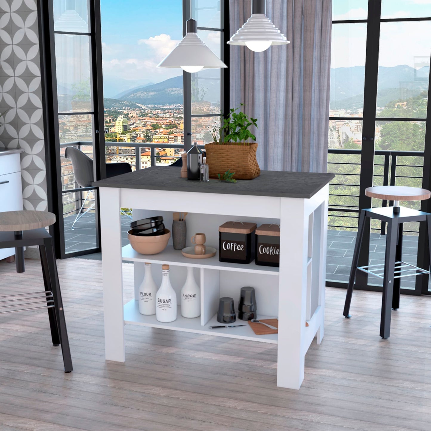 Isla Cala De Cocina 90X103 Rta Onix Blanco