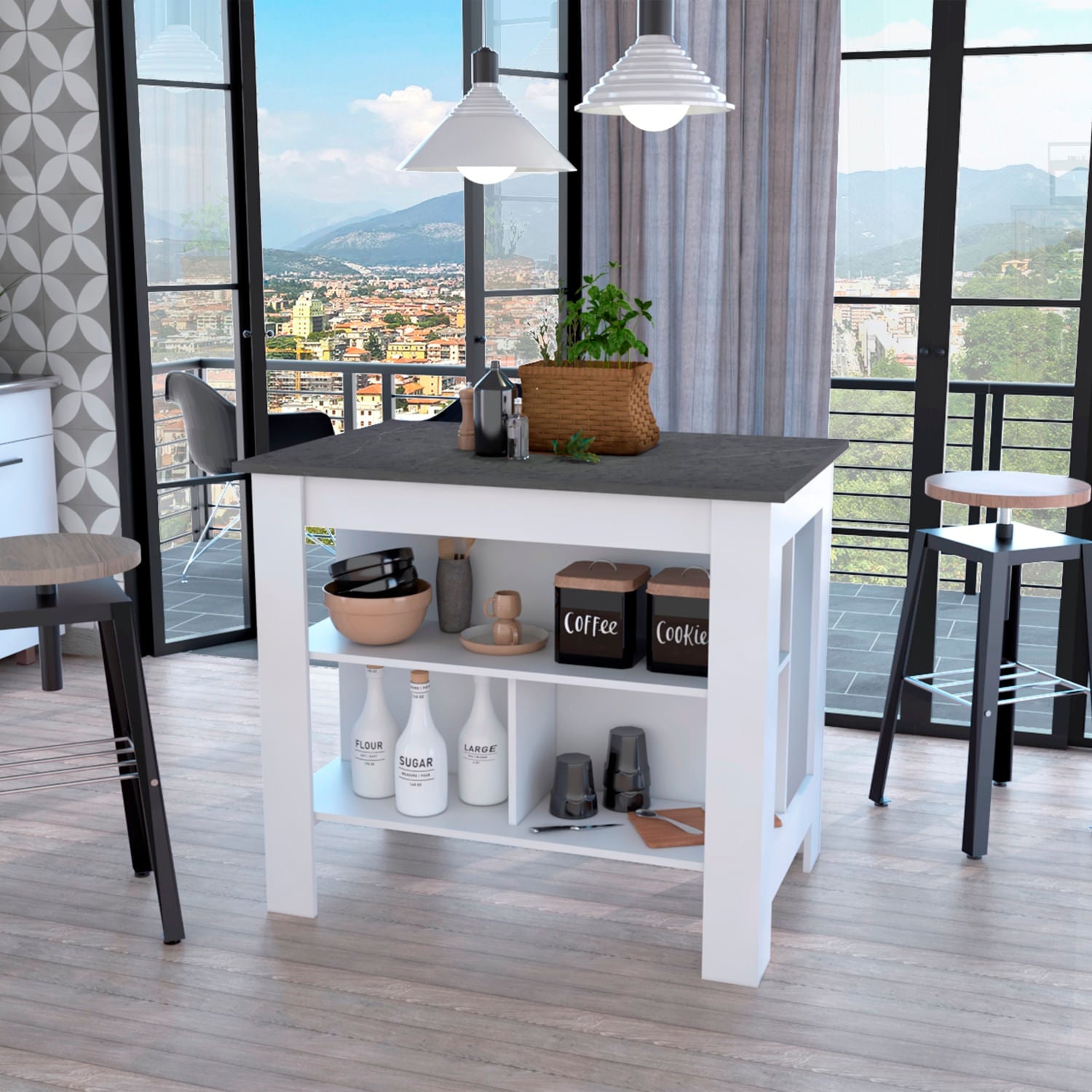 Isla Cala De Cocina 90X103 Rta Onix Blanco