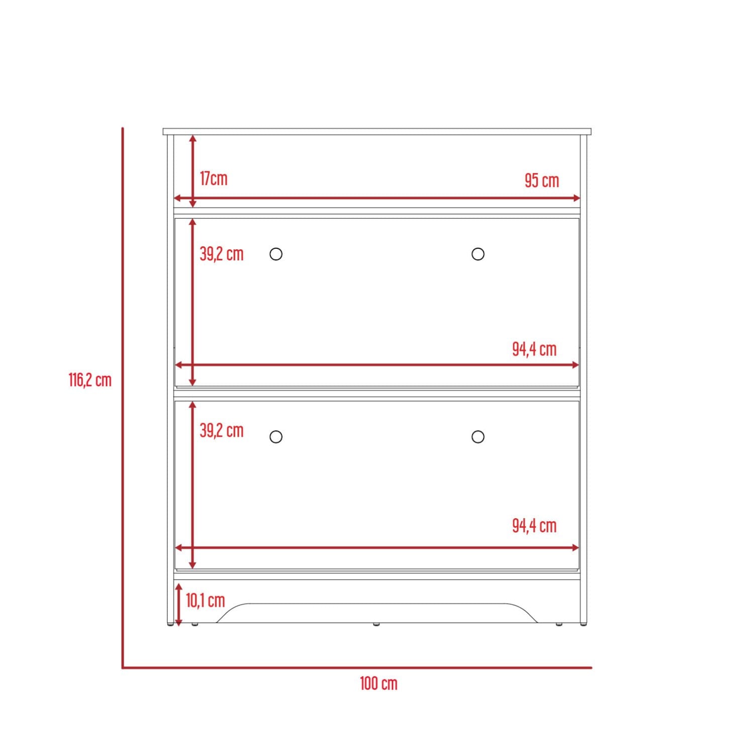 Comoda Zapatero Z 100 Bi Color Duna Blanco