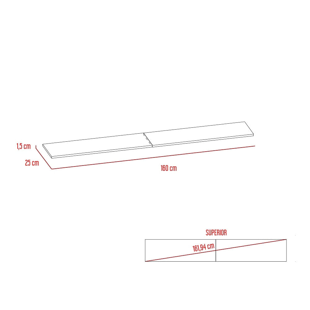 Repisa Wall Z-160 Fraktal Nogal+Miel