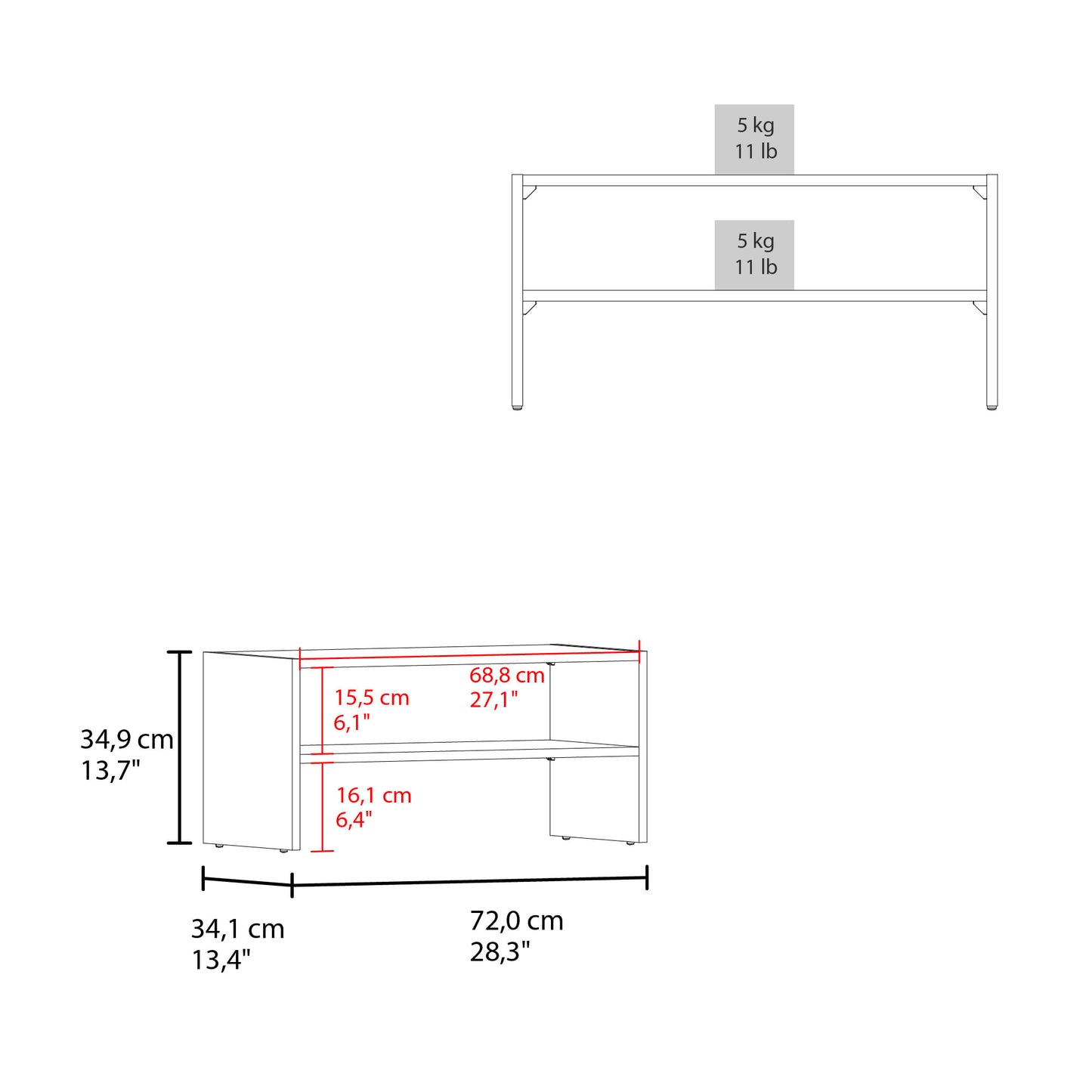Zapatero Apilable Basico Silpa 35X72X34 Rta Wengue Zf