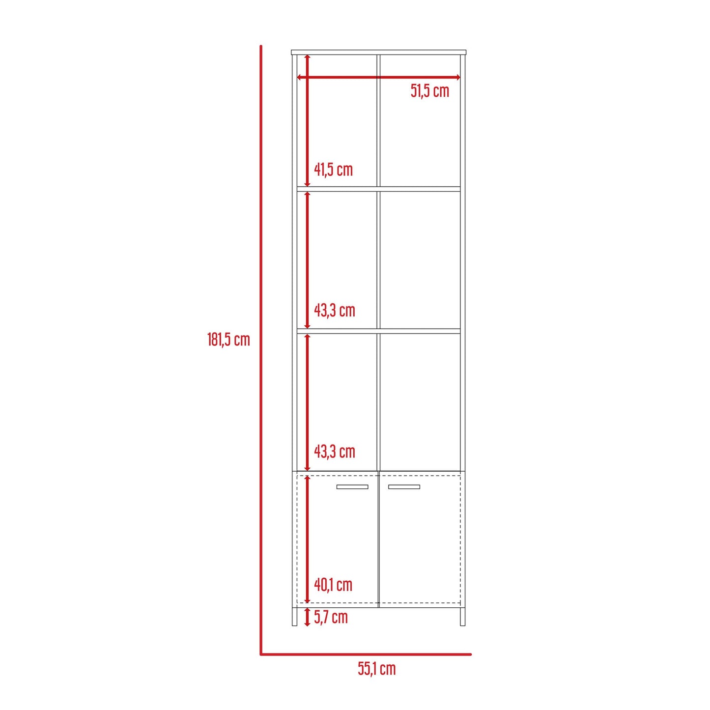 Biblioteca Lisa Easy 55 X 181 X 27 Rta Fresno