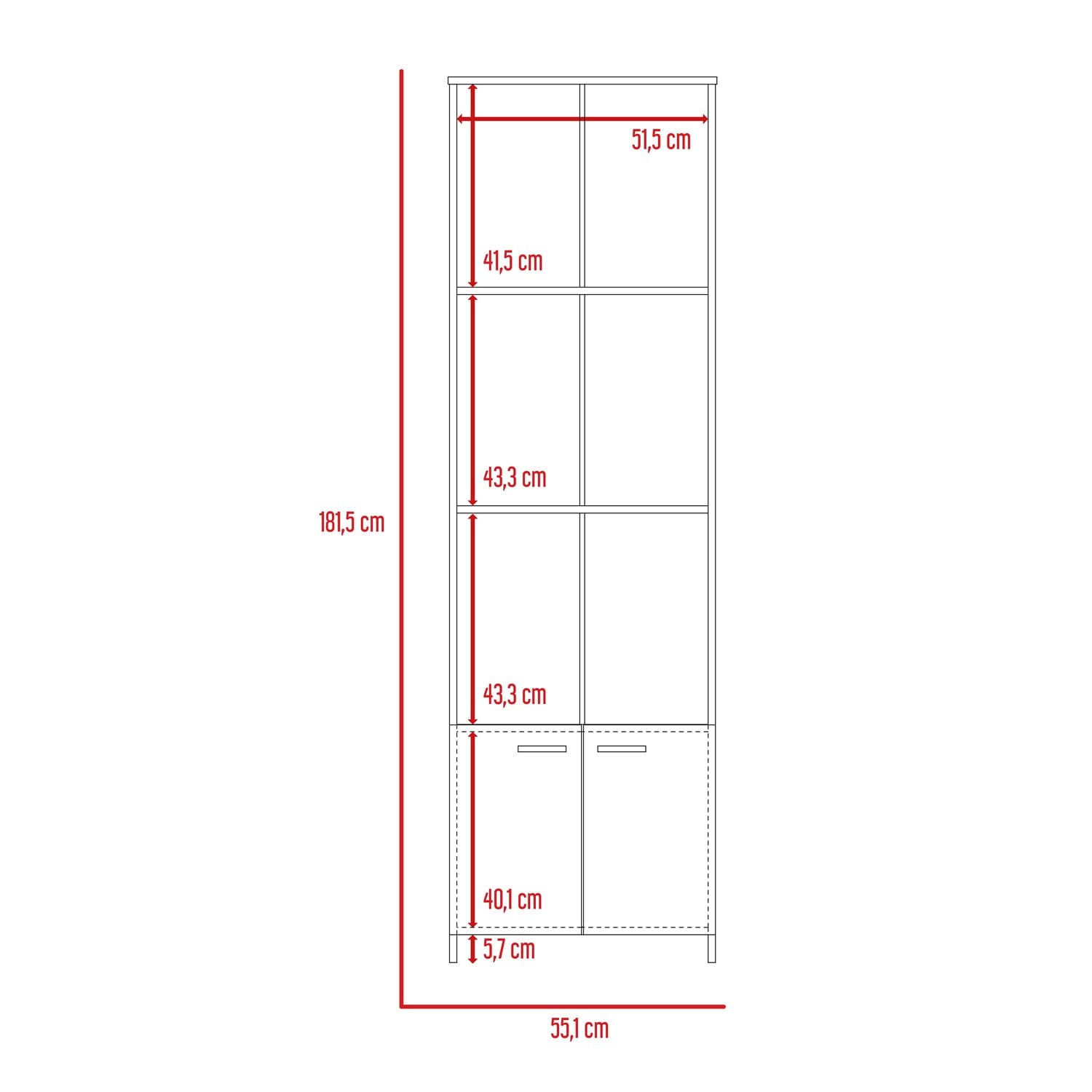 Biblioteca Lisa Easy 55 X 181 X 27 Rta Bellota