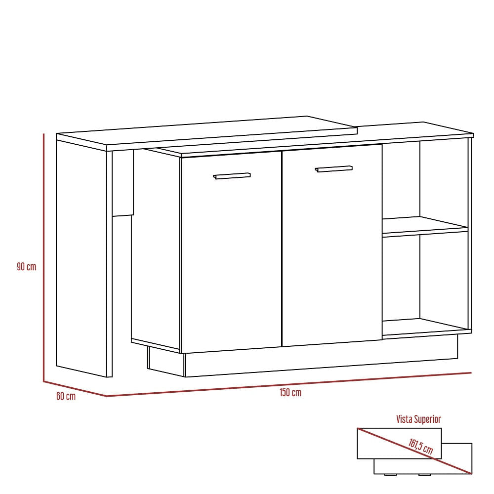 Barra Cocina Sicilia 150 Duna Blanco
