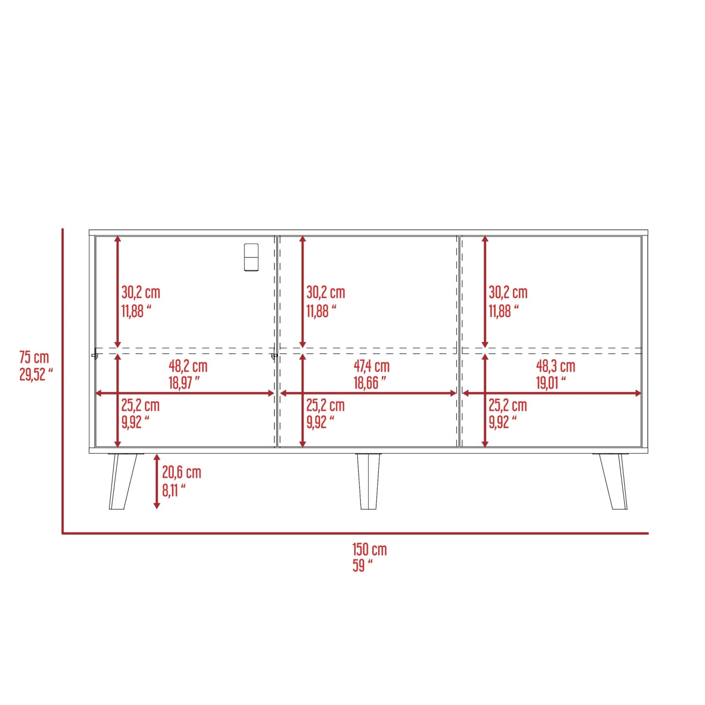 Bife 3 Puertas Funes 150 Rta Taupe Lenno