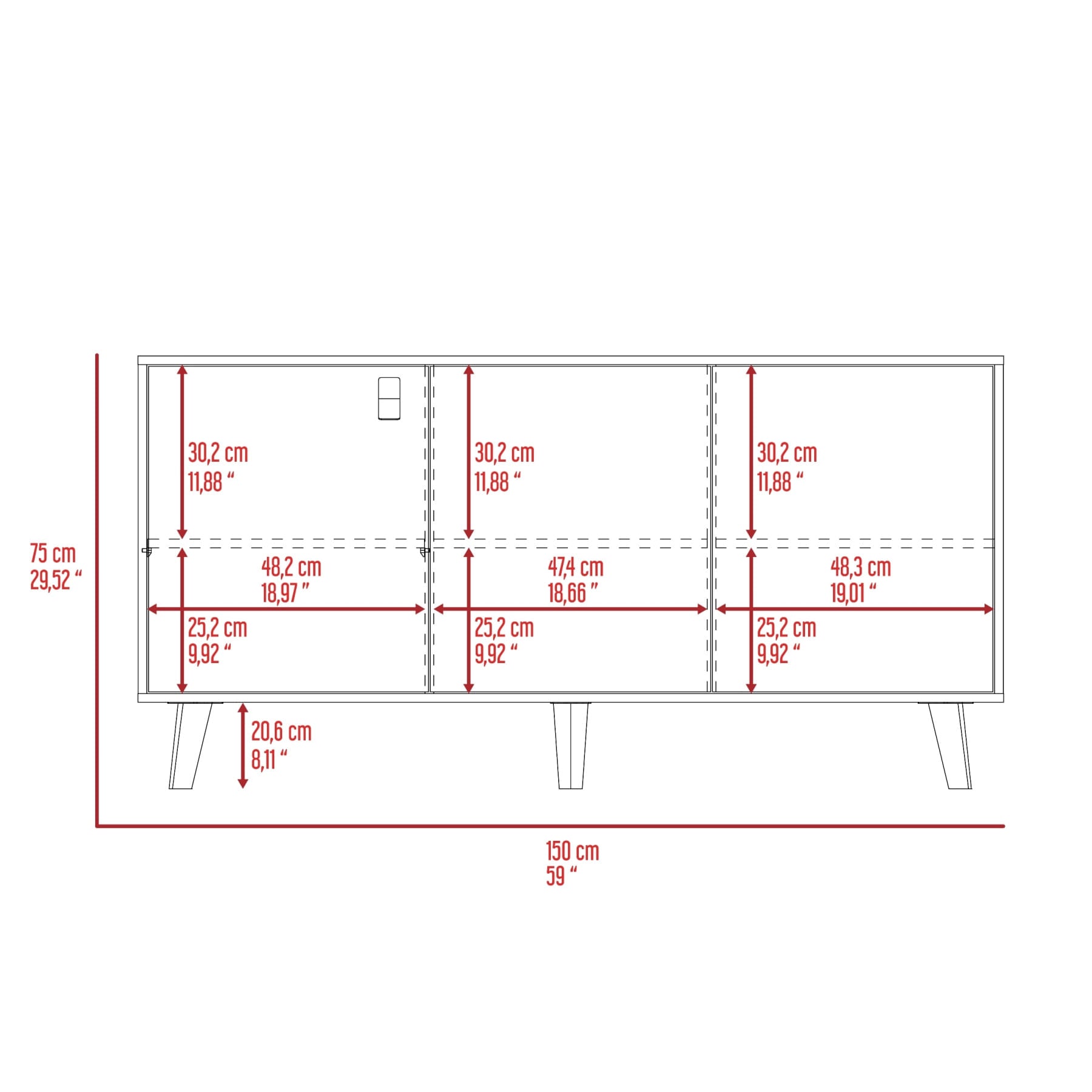 Bife 3 Puertas Funes 150 Rta Taupe Lenno
