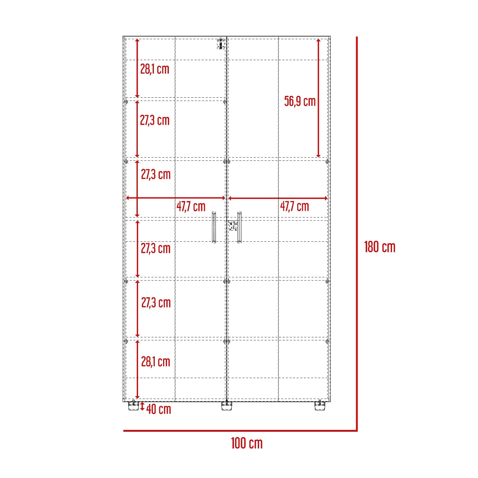 Closet Dopio 180X100X40 Rta Blanco Macadamia