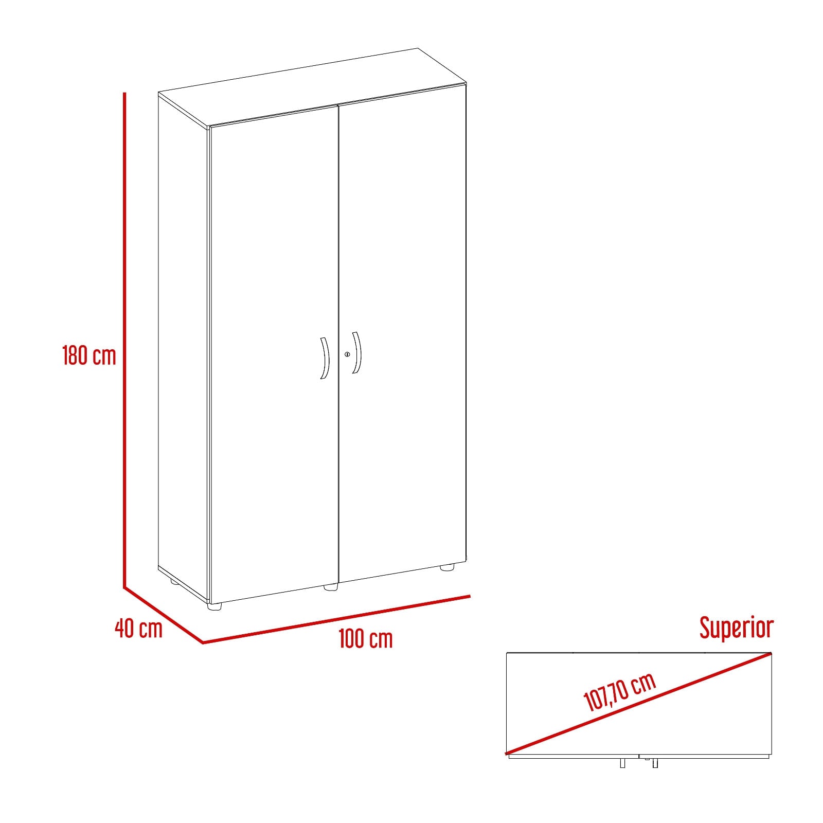 Closet Dopio 180X100X40 Rta Blanco Macadamia