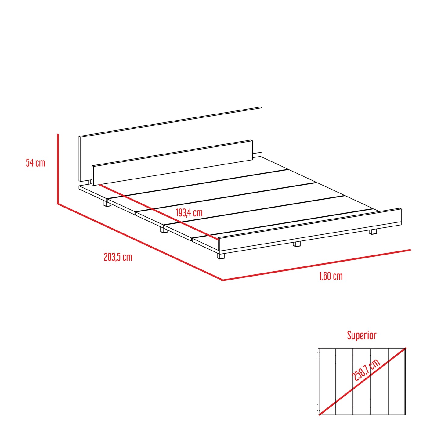 Cama 150 Kaia Rta Miel