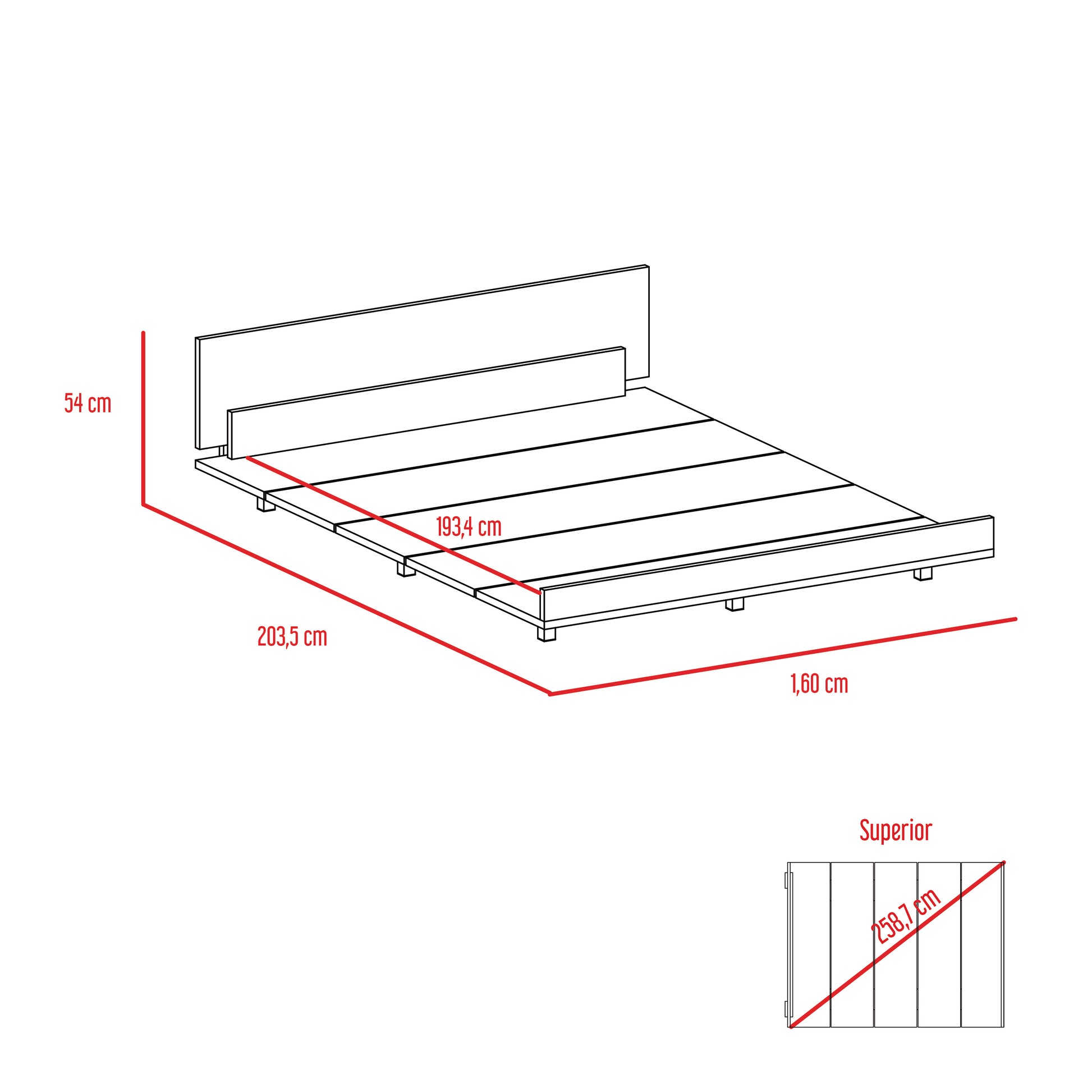 Cama 150 Kaia Rta Miel