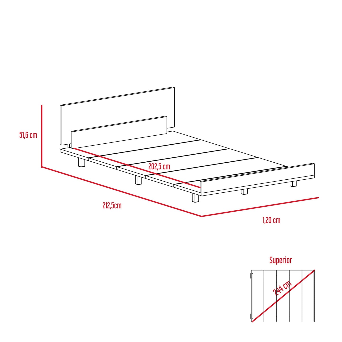 Cama 100 Rta Kaia Miel N/A