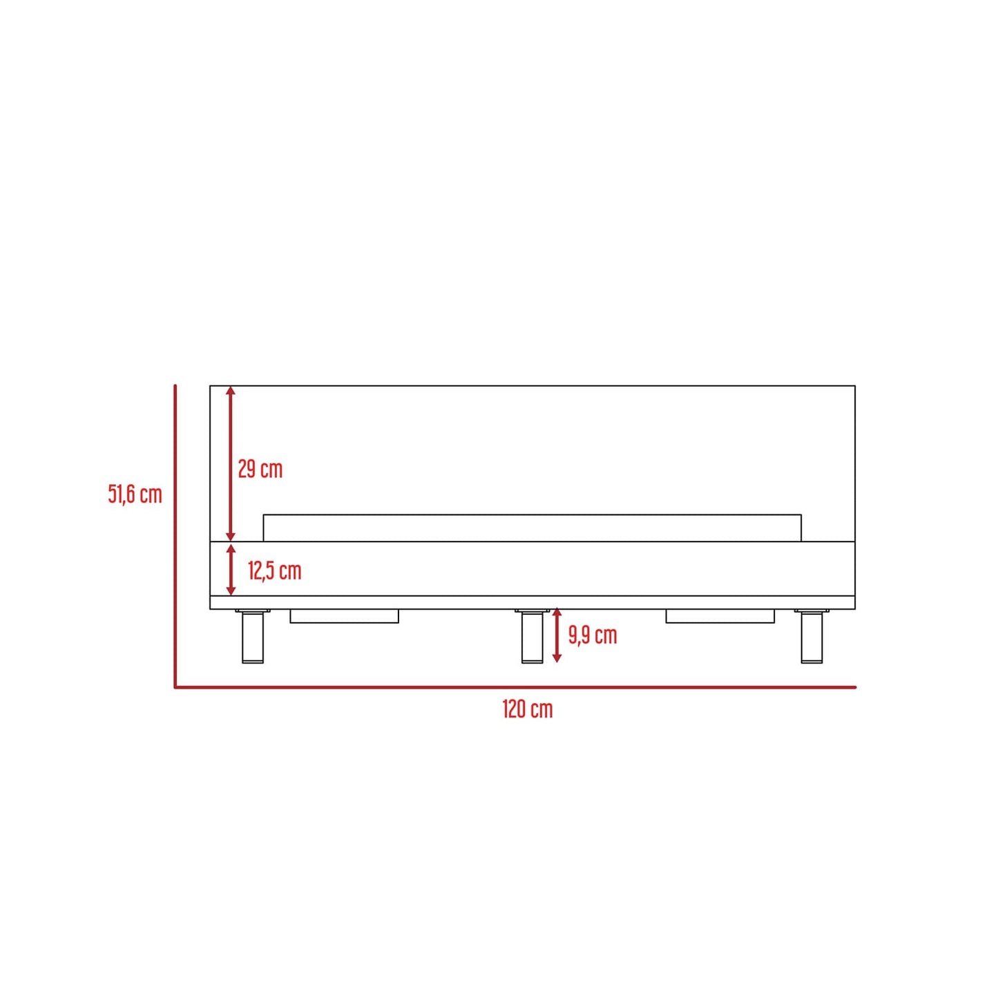 Cama 120 Rta Kaia Miel