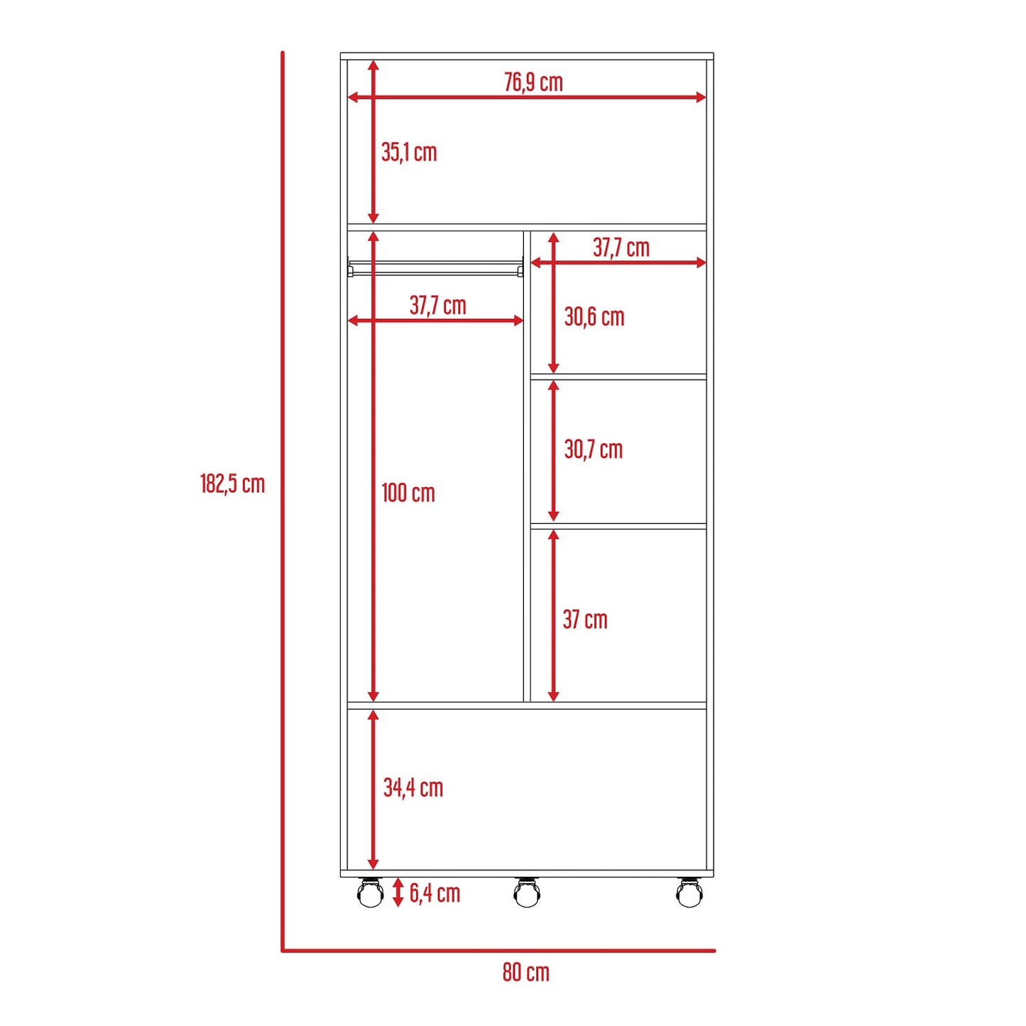 Closet Iko 1.80 Rovere Blanco