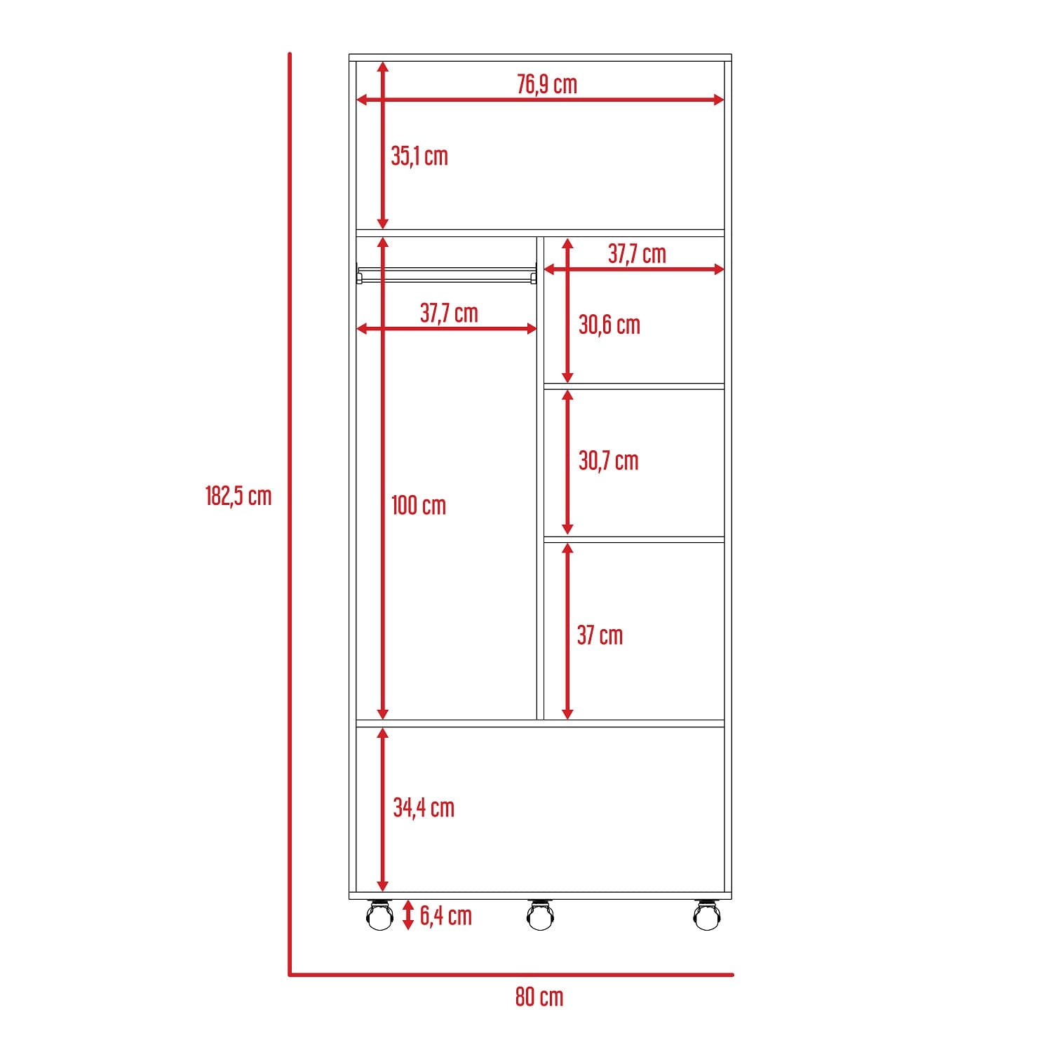 Closet Iko 1.80 Rovere Blanco
