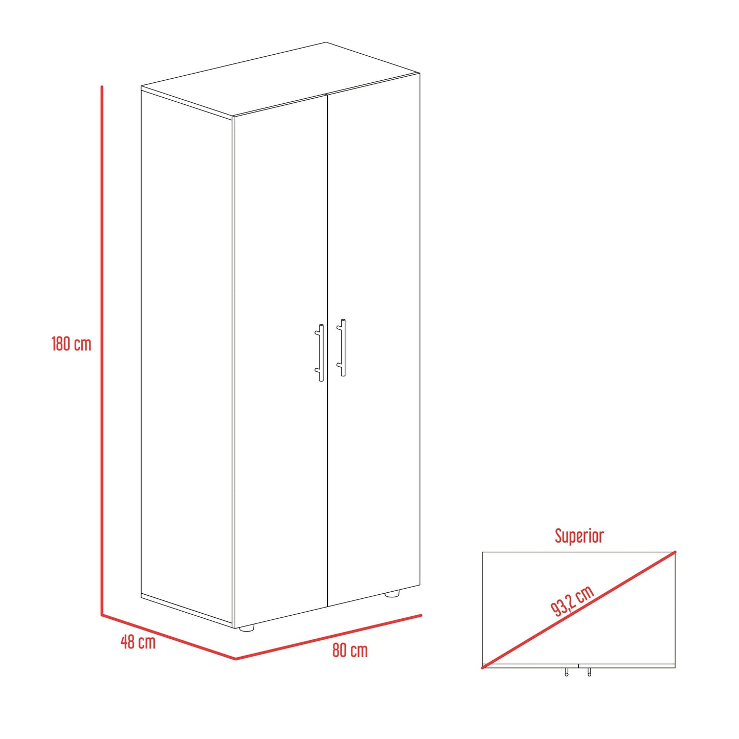 Closet Tera 180 X 80 X 48 Rta Bardolino Blanco