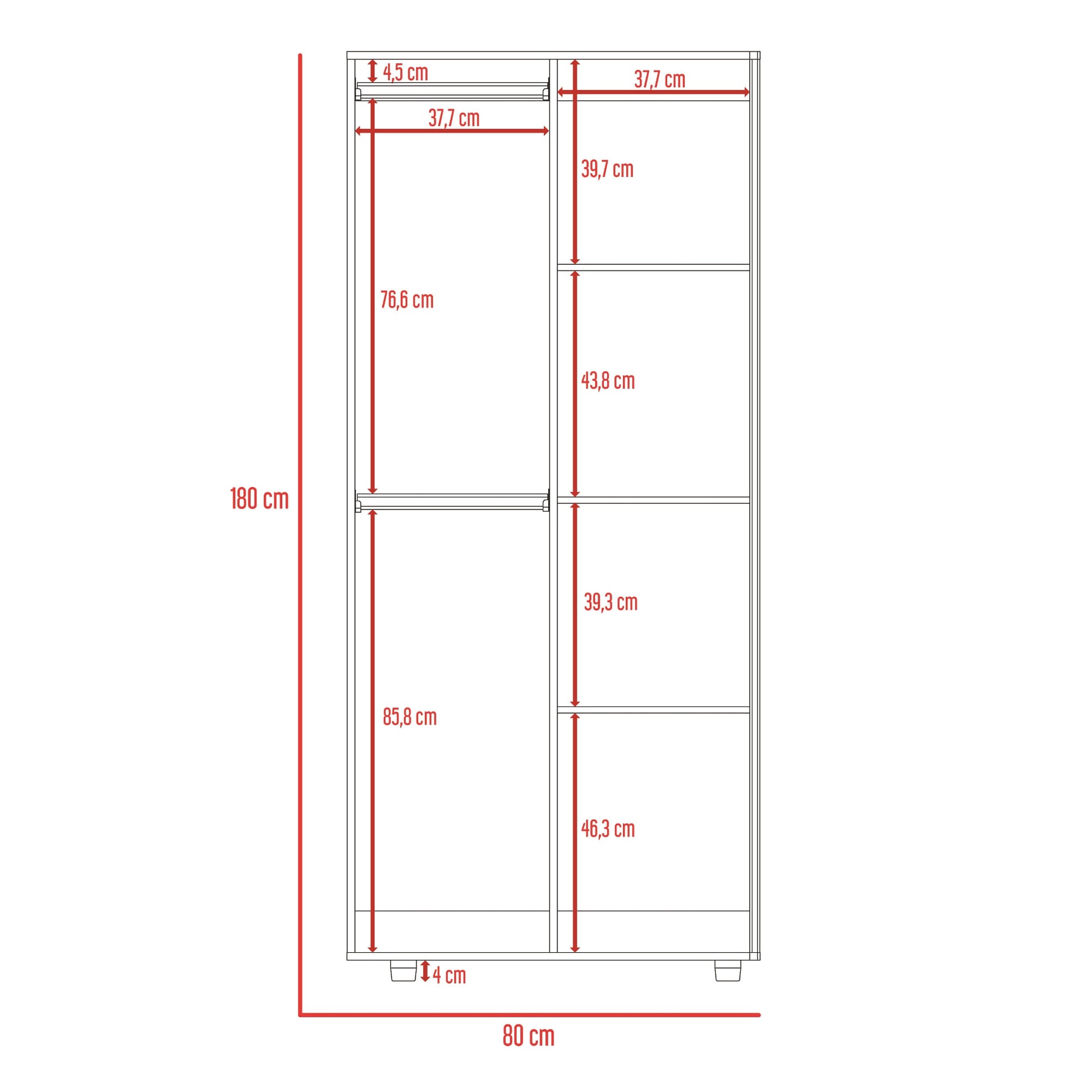 Closet Tera 180 X 80 X 48 Rta Bardolino Blanco