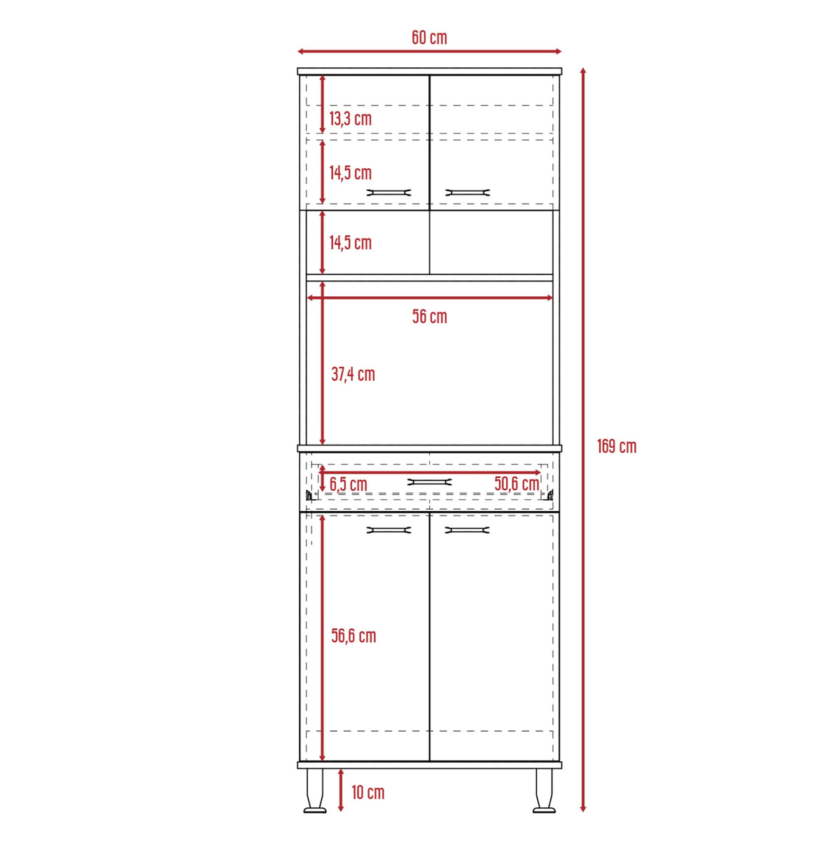 Mueble Cocina Kitchen 60 Rta Blanco + Wengue N/A