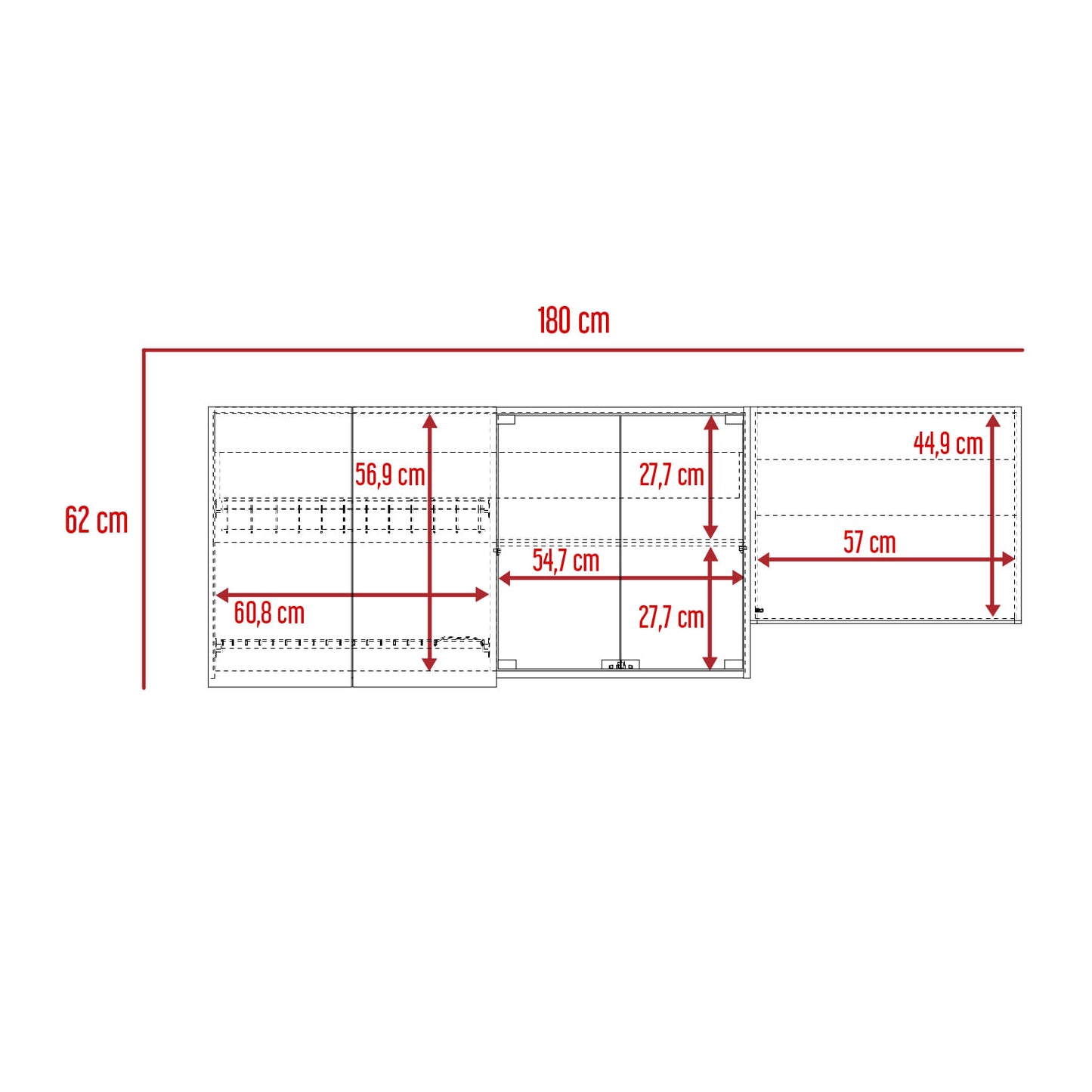 Mueble Superior Cocina 180 Vimo Rta Blanco + Bellota
