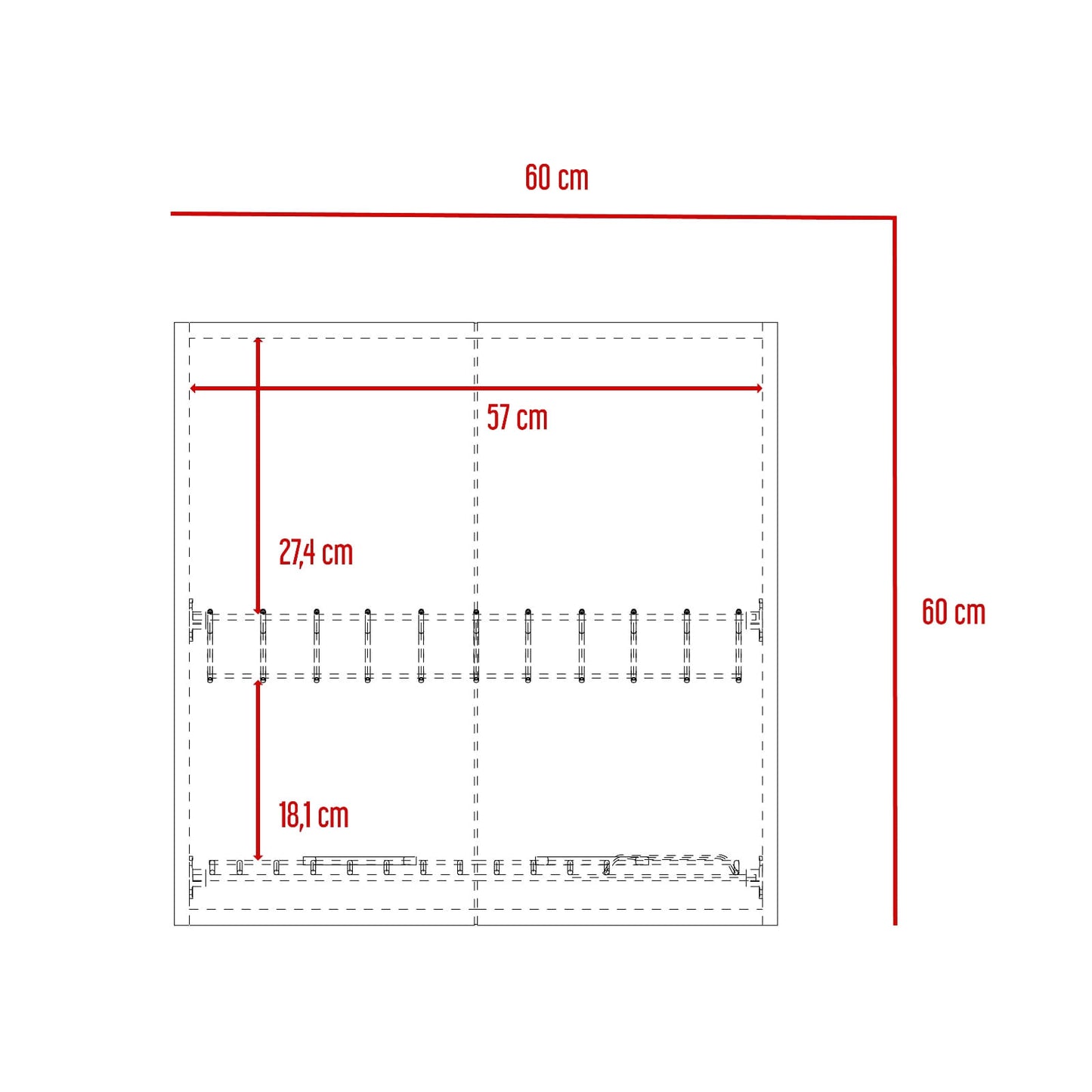 Mueble Superior Cocina Rossi Rta Blanco + Castaño